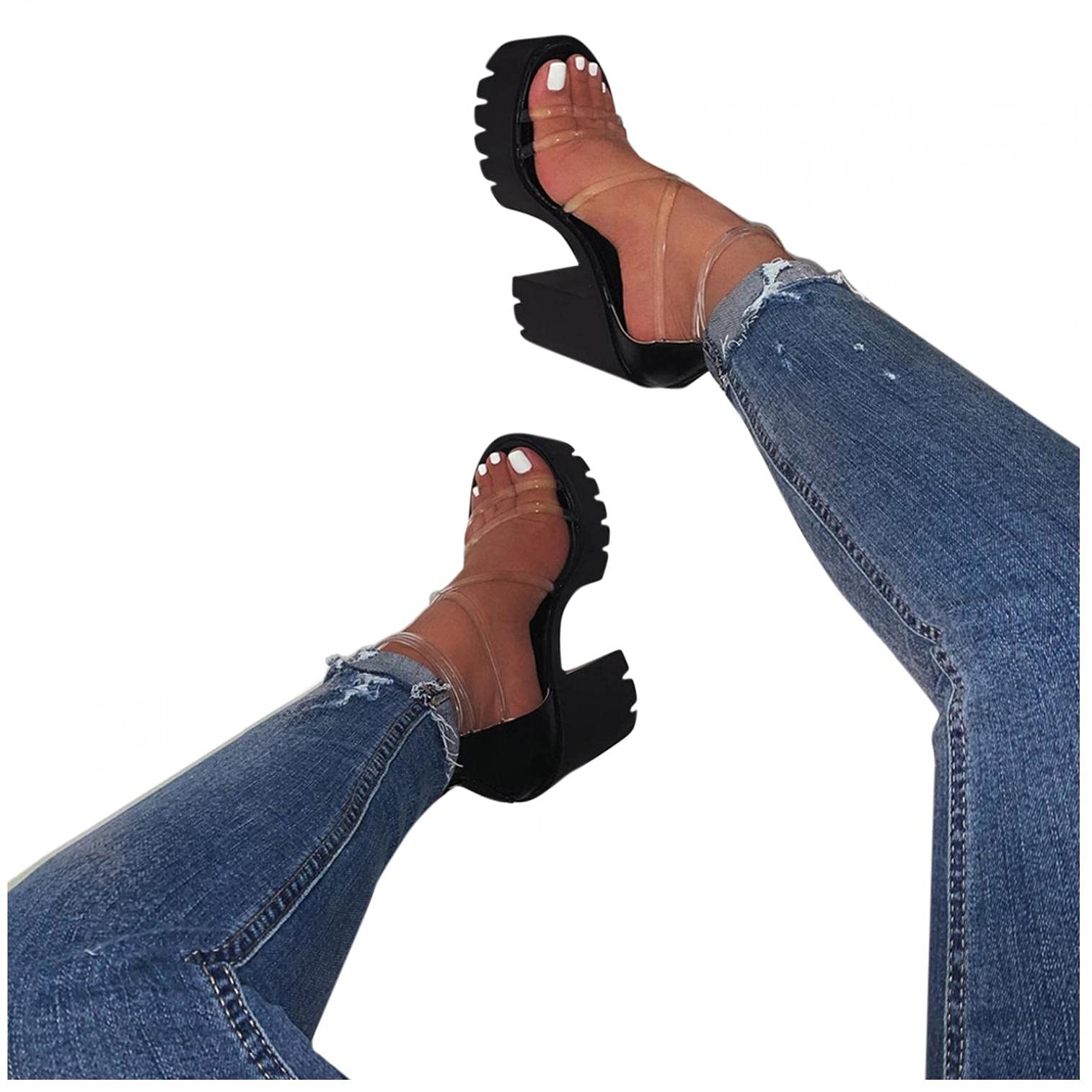 Xudanell Women's Peep Toe Ankle Strap Sandals - Slim Heel Pumps, High Heeled Leather Buckle Shoes for Casual & Dressy Occasions | Perfect for Office, Date Night & Summer Outings