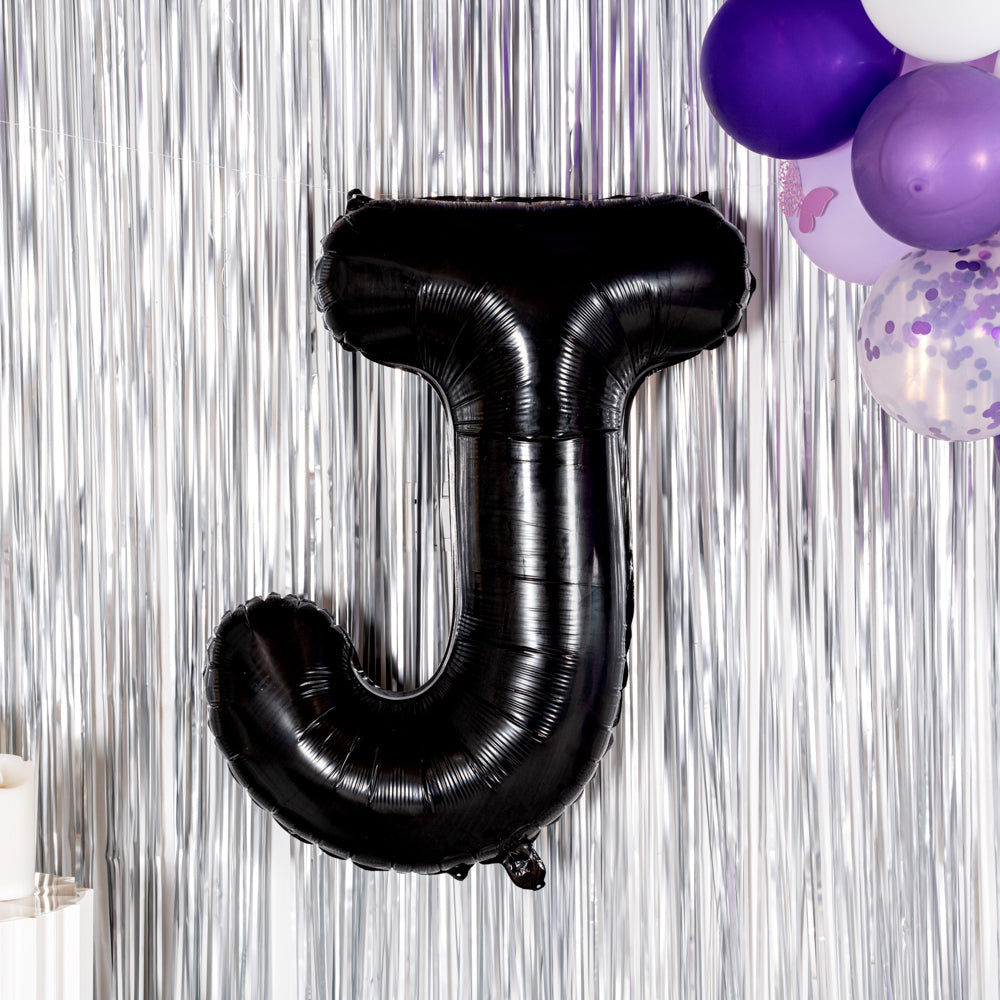 Balloonify Black Mylar Letter J Balloon - 40 Inch Large Foil Alphabet Balloon for Birthday Party Decorations, Baby Showers & Graduation Celebrations (1 Count Box)