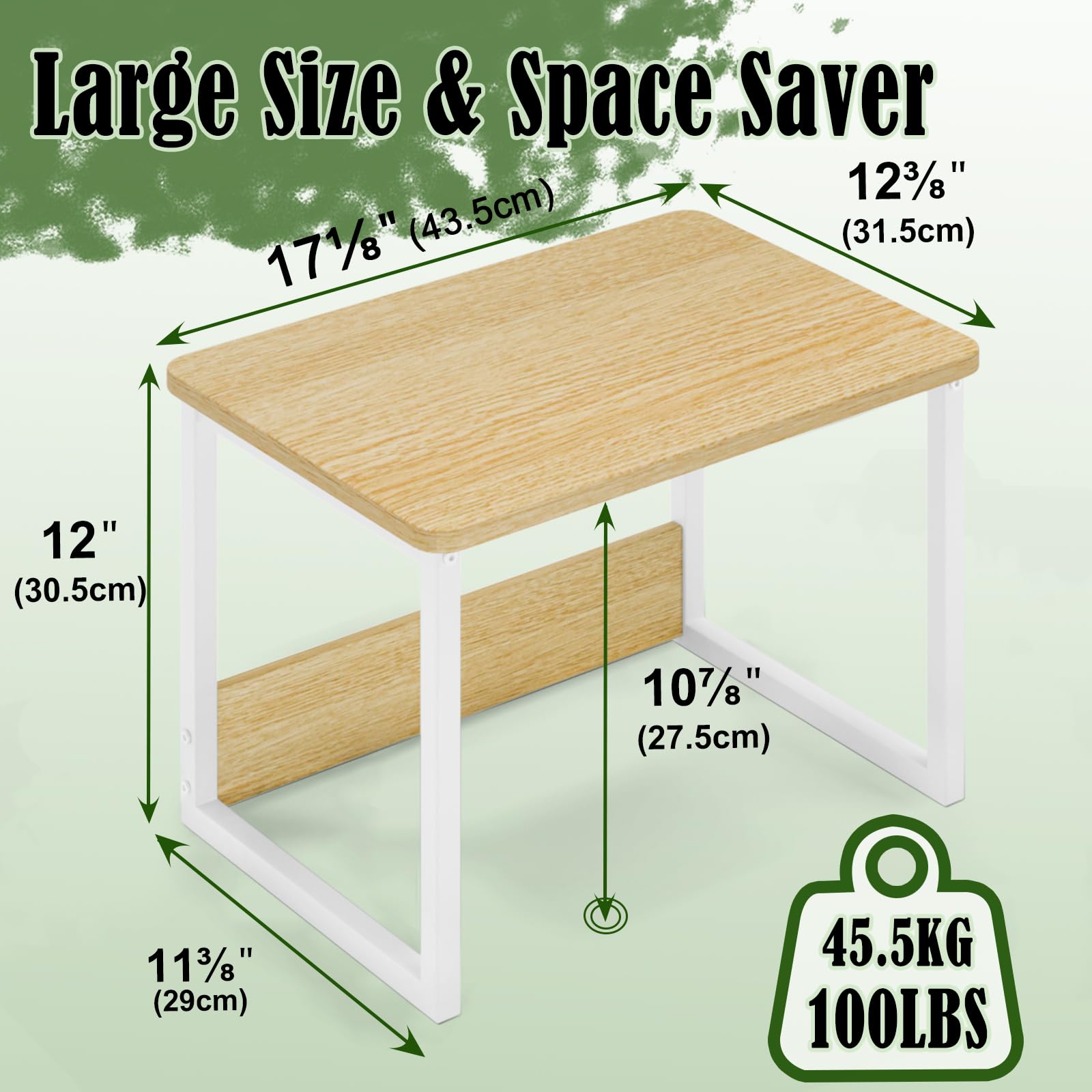 Heavy Duty Maple Printer Stand with Storage Shelf - Under Desk Organizer for Home & Office - Perfect for Fax Machine, Copier, Scanner - Space Saving Desktop Solution for Small Printers