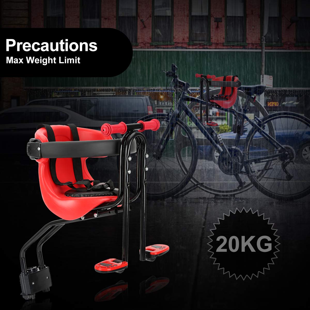 Best Front Mount Baby Bike Seat for Toddlers - Adjustable Safety Belt & Handrail - Universal Fit for Adult Bicycles - Perfect for Family Cycling & Outdoor Adventures