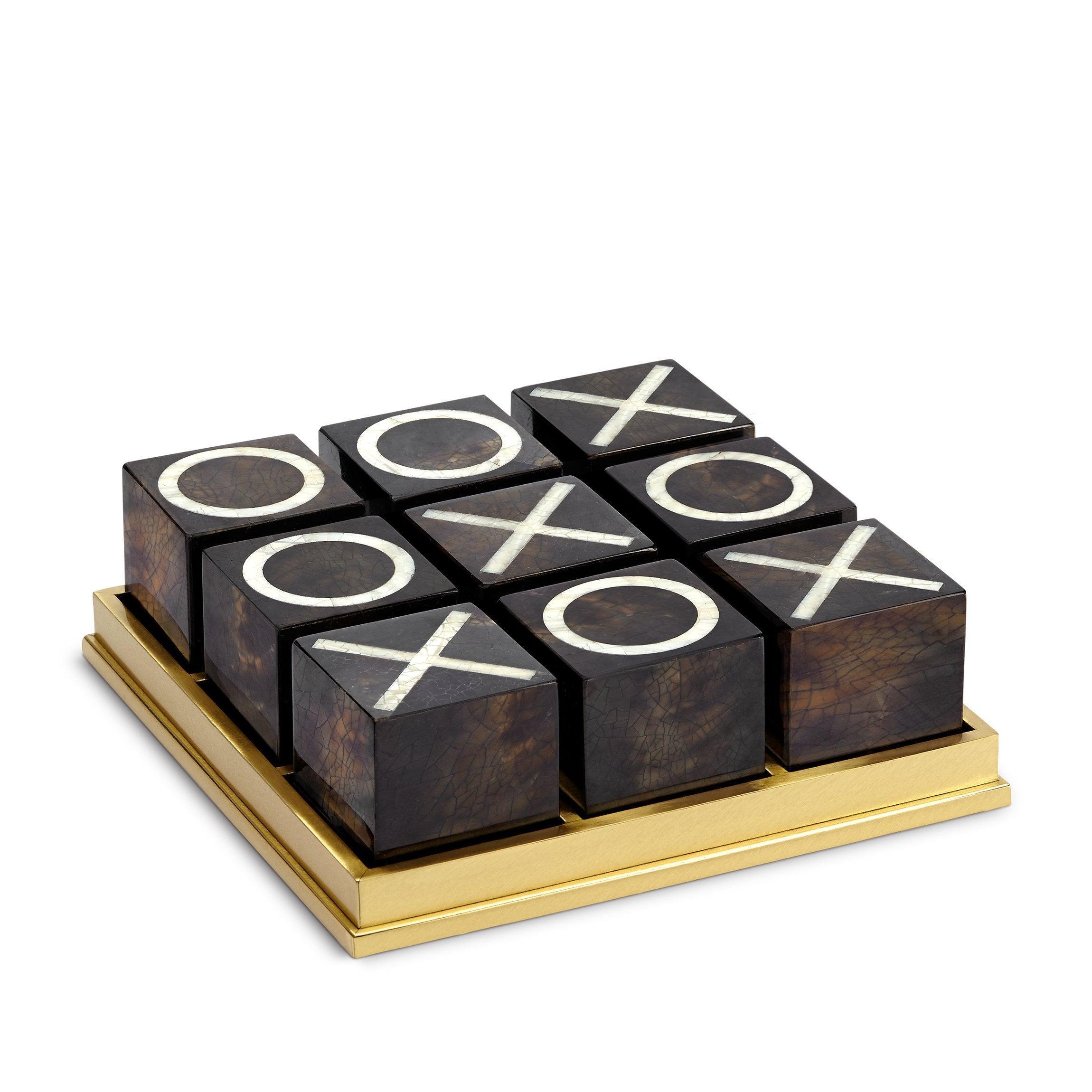 Deco Tic Tac Toe Game Set - Wooden Board Game for Home Decor & Fun Family Game Night - Perfect for Kids, Adults, and Party Entertainment