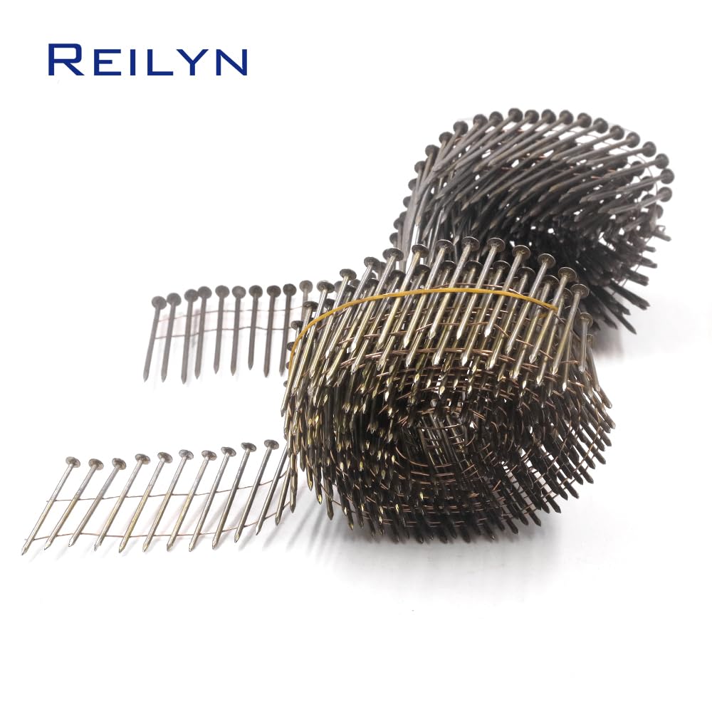 Stainless Steel Coil Siding Nails 2-3/4 Inch 15 Degree - 900 Count Ring Shank Galvanized Nails for Pneumatic CN70 CN80 Nail Guns - Perfect for Roofing, Siding & Fencing Projects