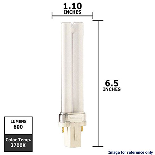 Philips PL-S 9W/827 Fluorescent Light Bulbs - Warm White 2700K, Energy Efficient Lighting for Home, Office & Retail Spaces