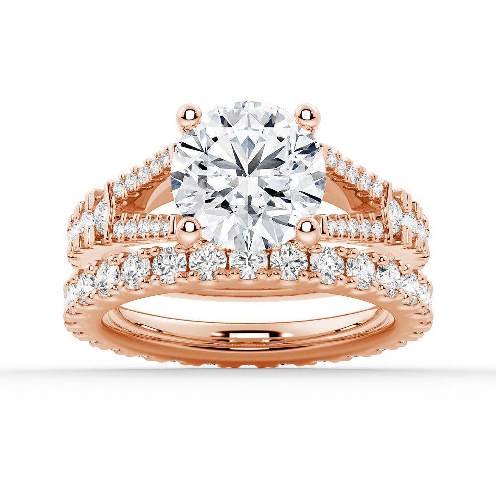 Exquisite Round Cut Split Shank Moissanite Engagement Ring for Women - Perfect for Proposals, Weddings & Anniversaries