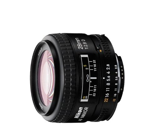 Nikon AF FX NIKKOR 28mm f/2.8D Wide Angle Lens for Nikon DSLR Cameras - Perfect for Landscape, Street & Low Light Photography