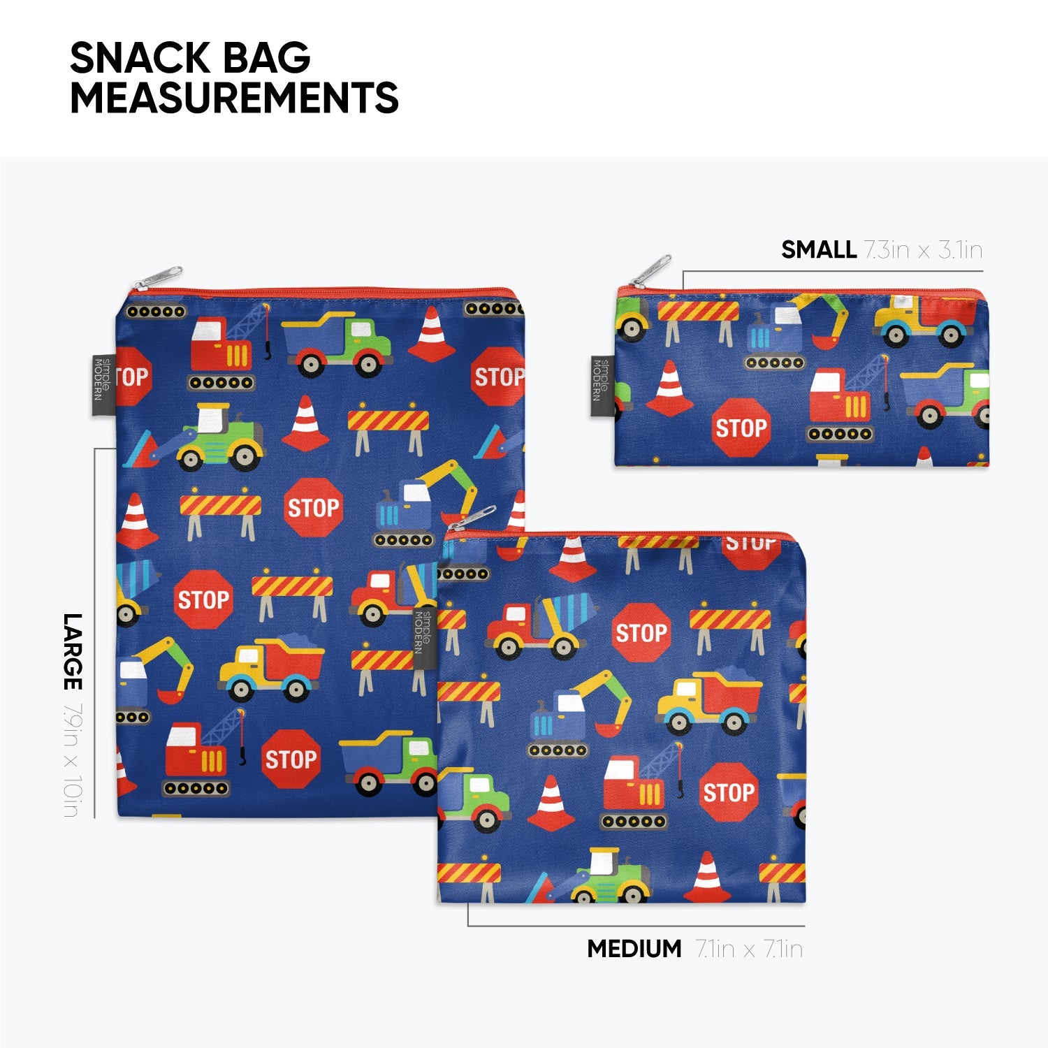 Ellie Snack Bags 3 Pack - 20 Reusable Food Storage Bags for Kids Lunch, Snacks & On-the-Go | Eco-Friendly, Leak-Proof, BPA-Free | Perfect for School, Picnics & Travel