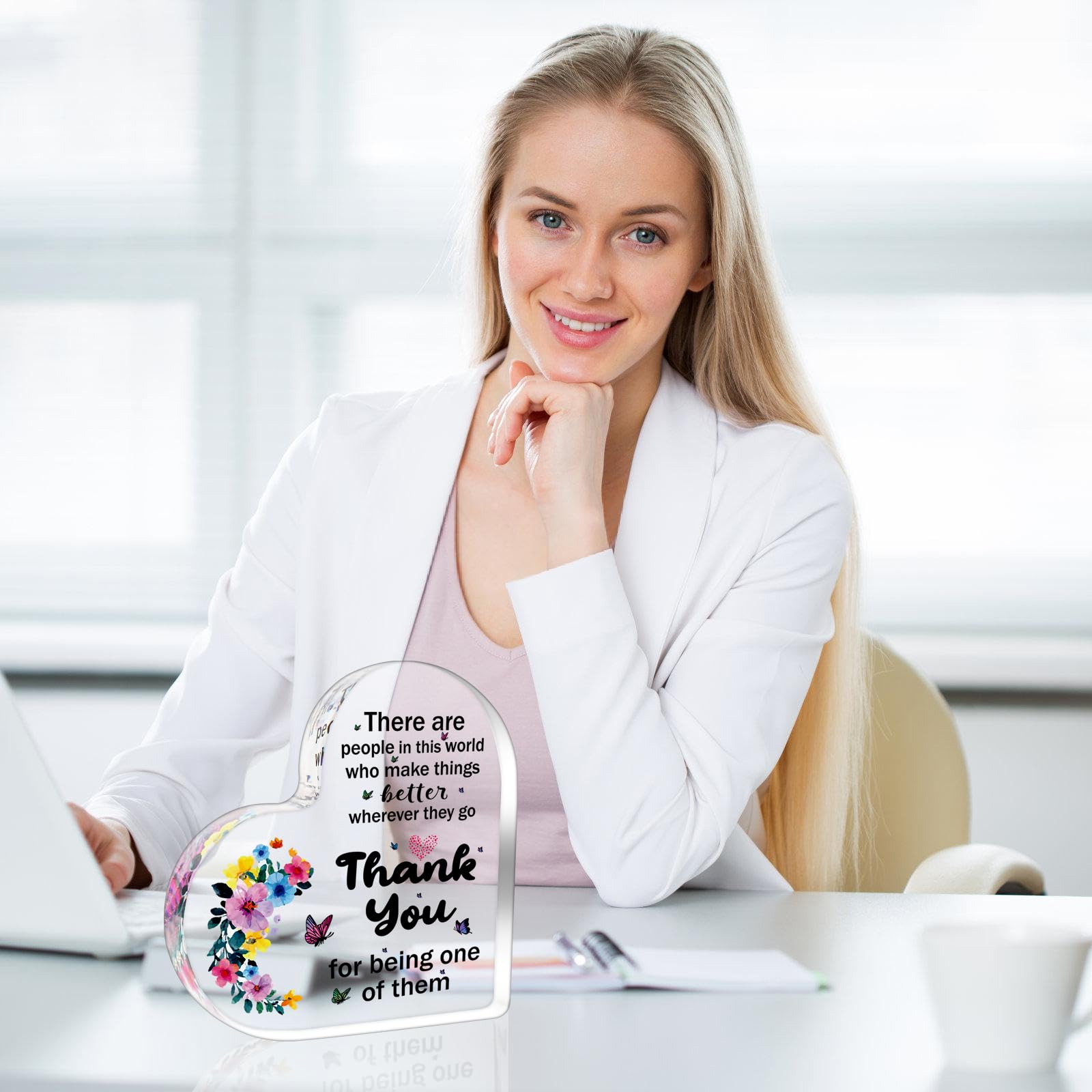 Thoughtful Thank You Gifts for Women - Teacher Appreciation, Birthday, Office Staff & Coworker Farewell Gifts - Inspirational Decorative Signs & Plaques for Home or Office Decor