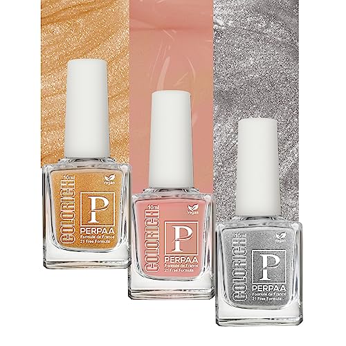 Shimmer Paech,Texture Silver,Golden Bliss
