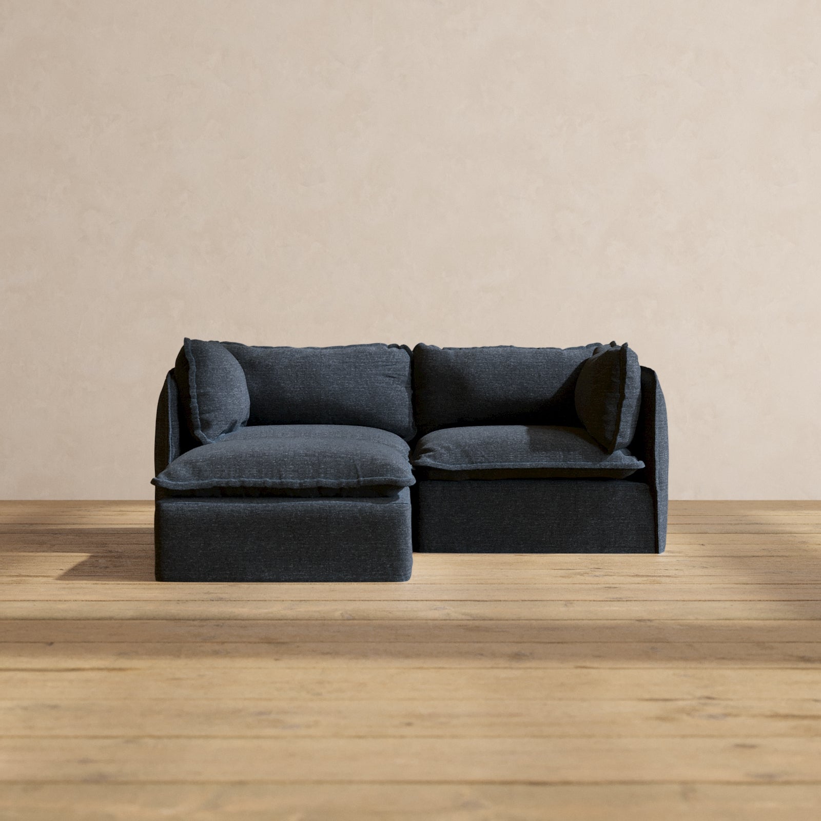 Modular Performance 2-Seater Sectional Sofa in Indigo Blue | Premium Comfort Blend for Living Room & Small Spaces | Perfect for Relaxing, Entertaining & Modern Home Decor