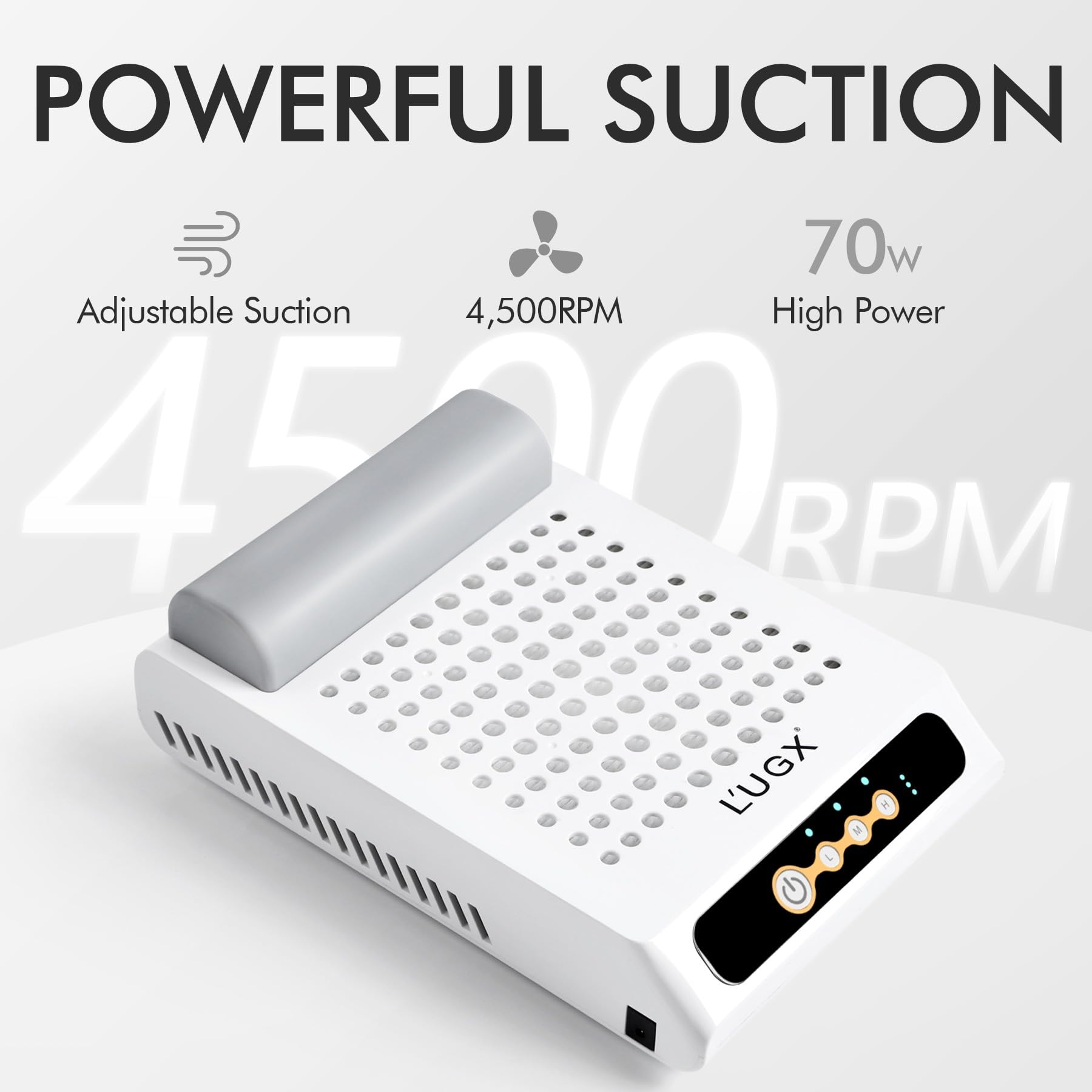 Professional Rechargeable Nail Dust Collector with UV/LED Nail Lamp - Portable Manicure Tool for Home & Salon Nail Art, Gel Polish Curing & Dust-Free Nail Care