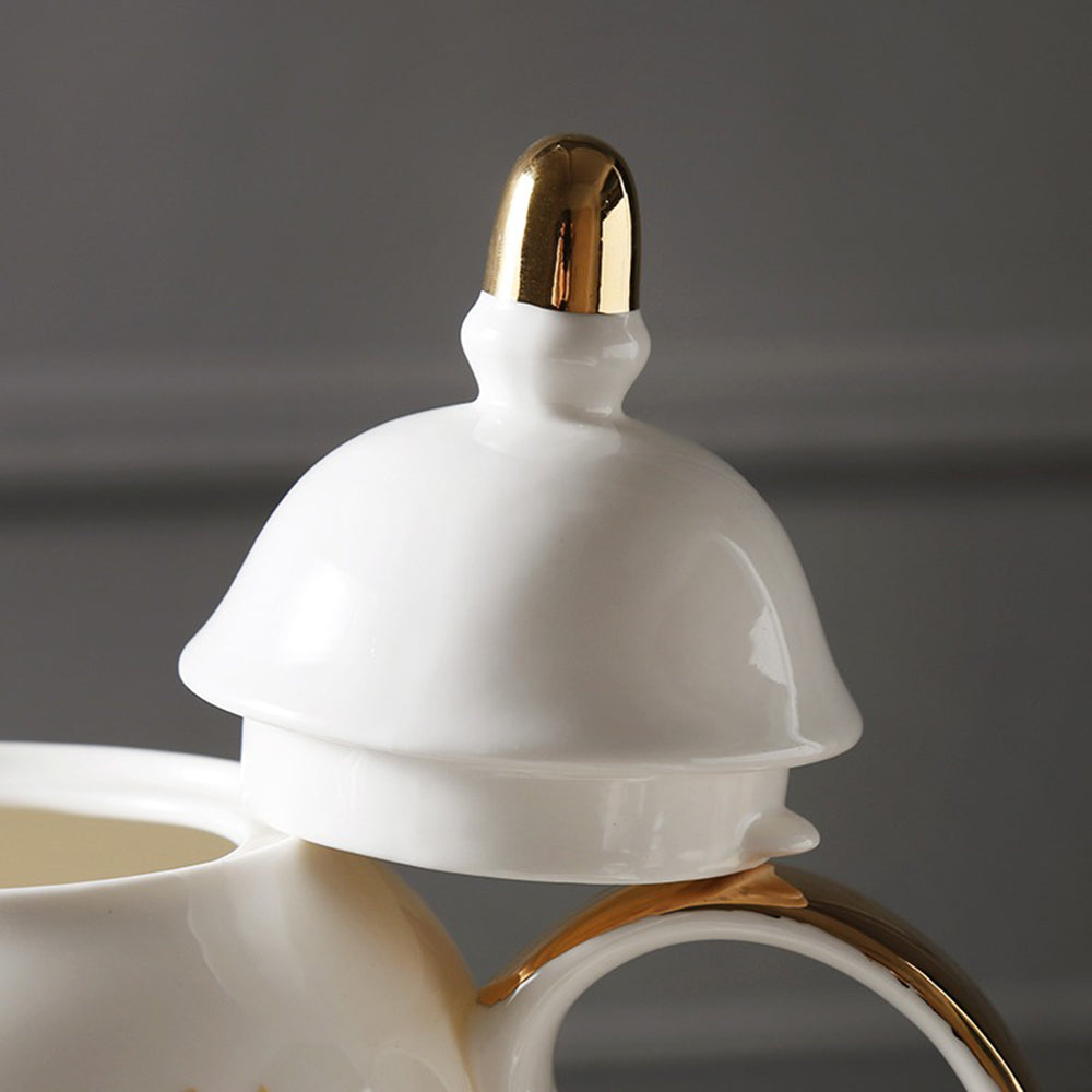 Premium British Bone China Magpie Tea Set - Elegant Floral Porcelain Tea Cup & Saucer Set for Afternoon Tea, Bridal Shower, and Luxury Gift Giving