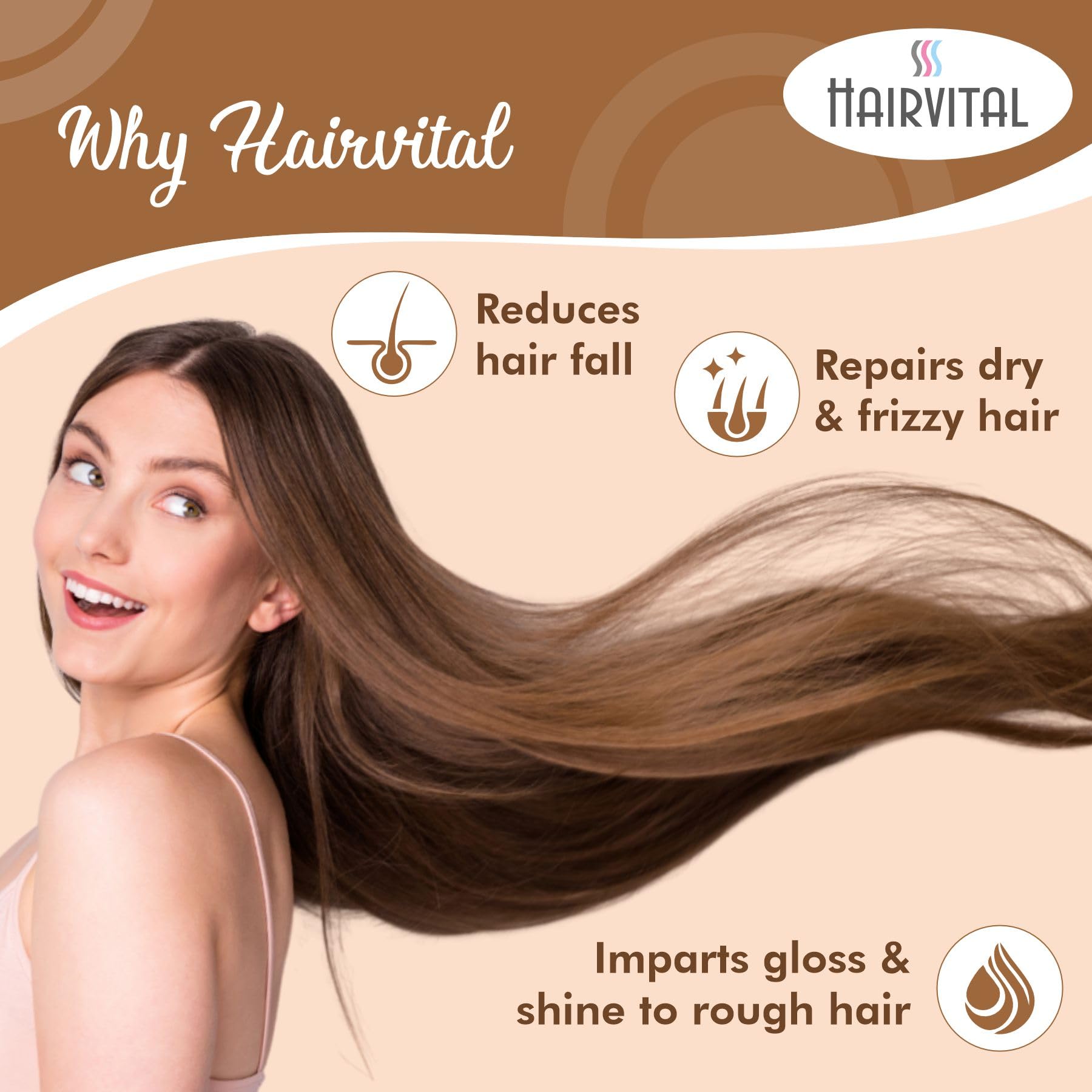 Hairvital Triple Action Shampoo with Aloe Vera, Jojoba Oil & Vitamin E - 200ml | Nourishing & Hydrating for Dry, Damaged Hair | Daily Use for Soft, Shiny & Healthy Hair