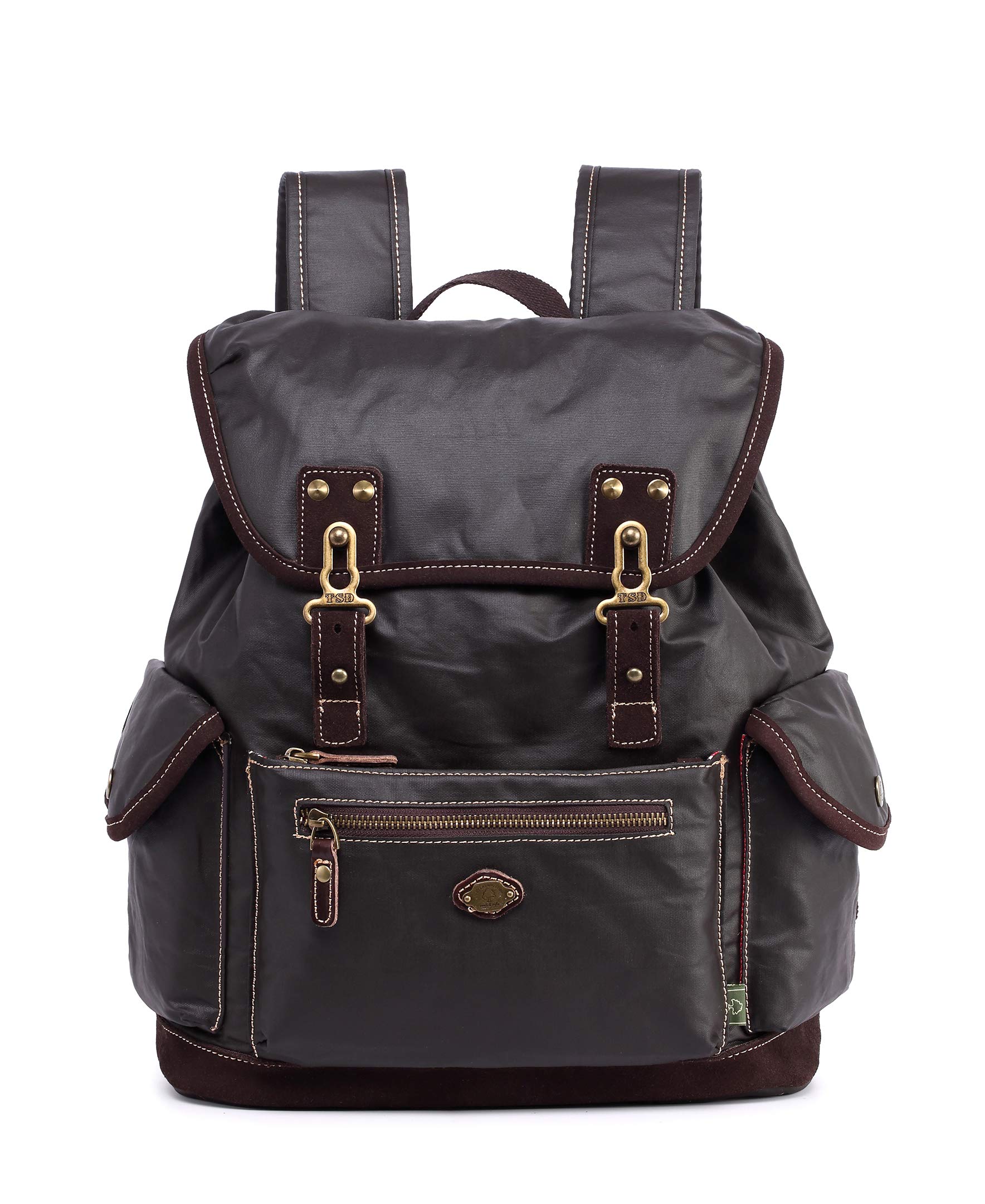 TSD Brand Dolphin Studded Canvas Backpack - Stylish School & Travel Backpack for Women & Teens, Water-Resistant Laptop Bag for College, Work & Outdoor Adventures