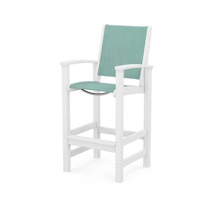 POLYWOOD Coastal Bar Chair - Outdoor & Indoor Bar Stool, Weather-Resistant, Durable, Comfortable - Perfect for Patio, Deck, Kitchen, and Poolside Use