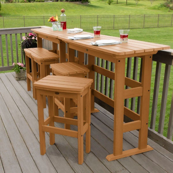 Lehigh 6-Piece Bar Height Balcony Patio Set - Outdoor Dining & Entertaining Furniture for Small Spaces