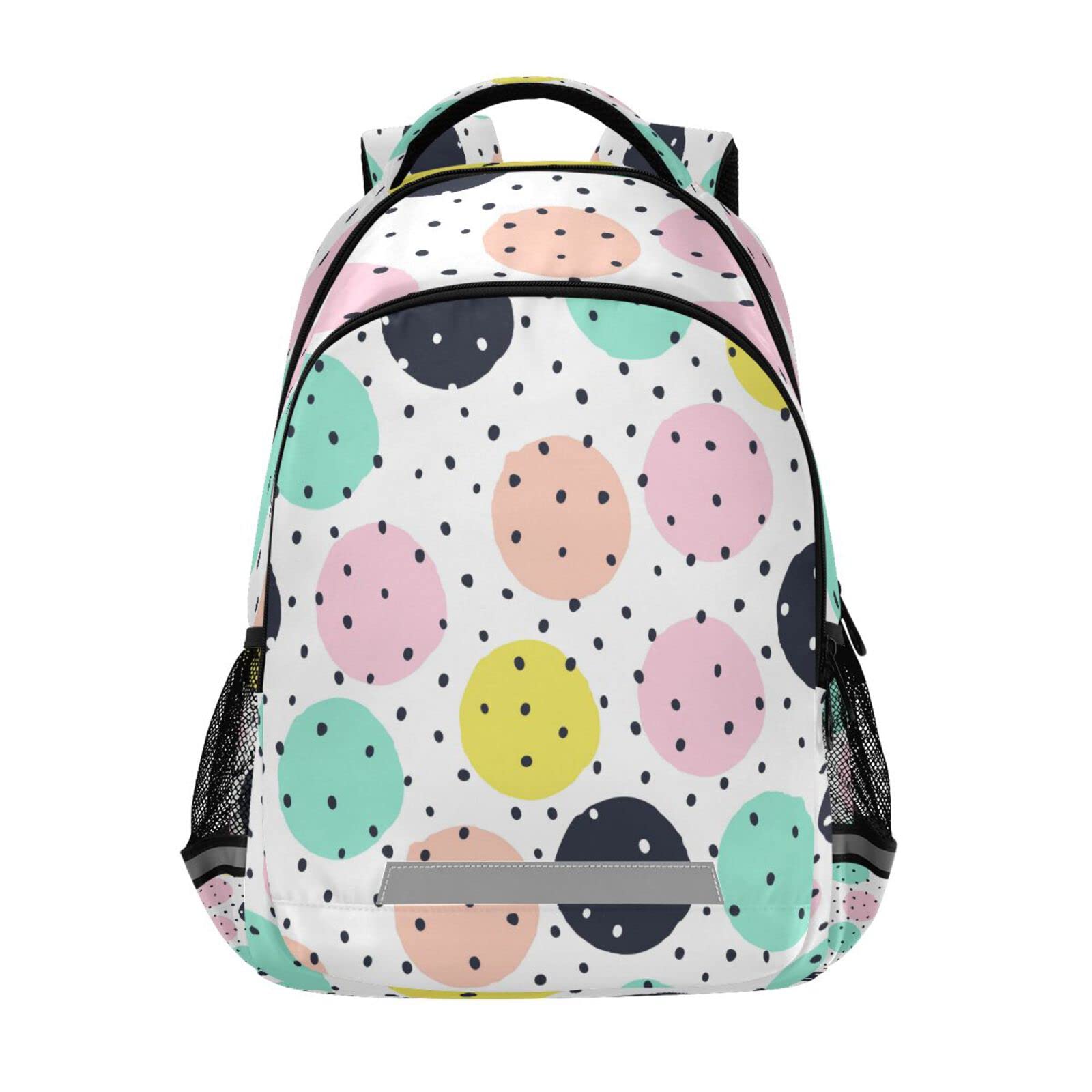 Stylish Polka Dot Laptop Backpack for Men & Women - Adjustable Chest Strap, Lightweight Casual Daypack for Work, School, Travel & Sports | Perfect for Commuting, College, Business Trips & Outdoor Adventures