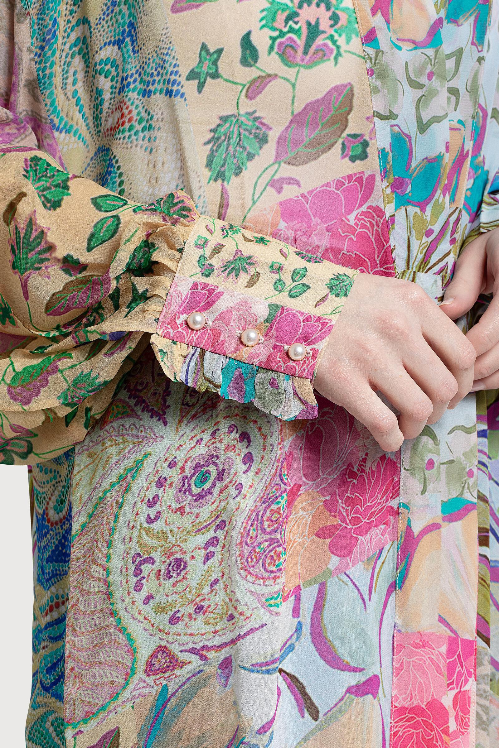 Floral Patch Kimono - Lightweight Spring Cardigan for Women - Boho Chic Cover Up for Beach, Vacation & Outdoor Events