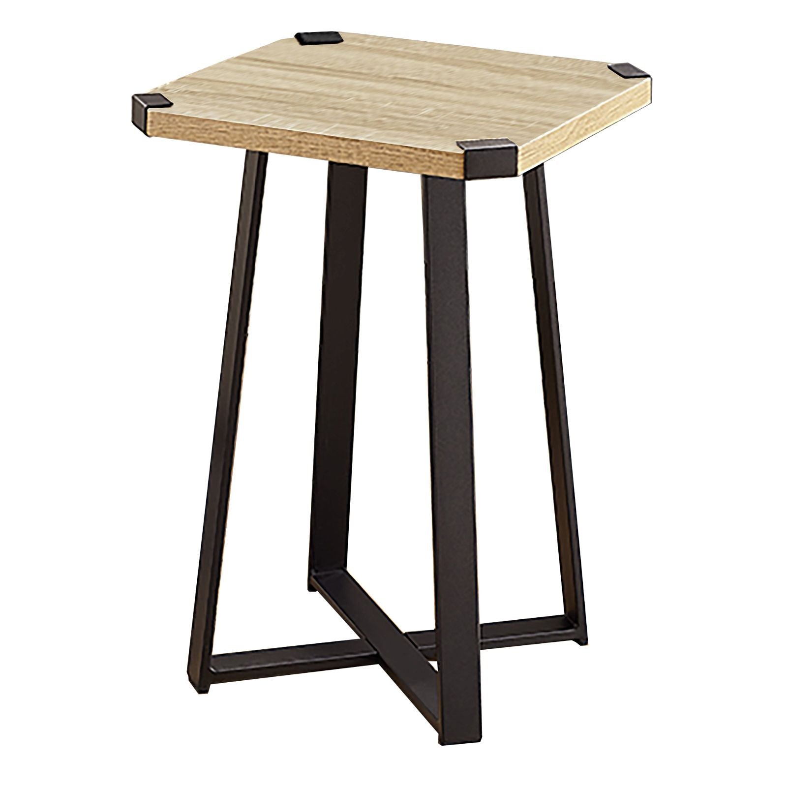 Criterion Oak Black Capri Square End Table - Modern Side Table for Living Room, Bedroom, or Office