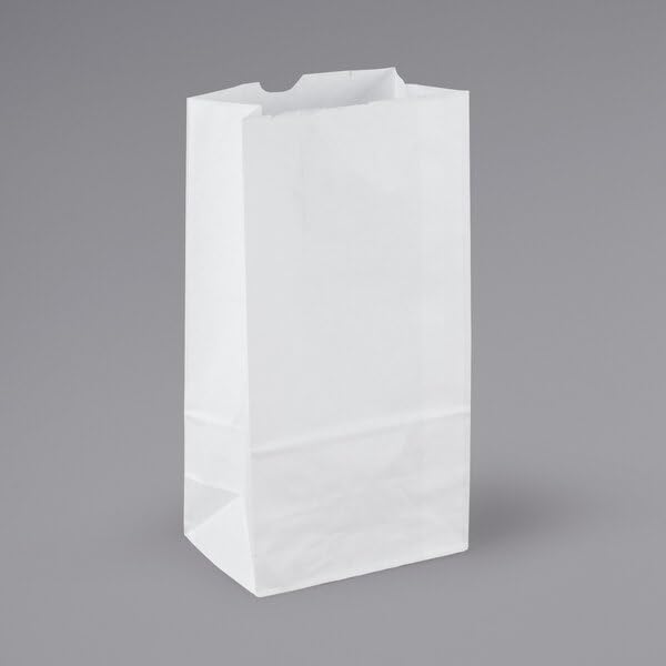 500 White Paper Lunch Bags - Durable 2lb Kraft Grocery Bags for School, Office & Picnic - Eco-Friendly Food Storage & Takeout Bags