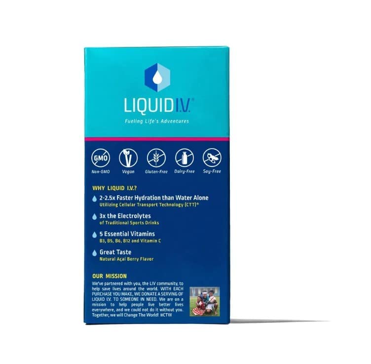 Liquid I.V. Hydration Multiplier Powder Packets - Passion Fruit Flavor (5.65 oz) | Electrolyte Drink Mix for Rapid Hydration, Energy Boost & Recovery - Perfect for Workouts, Travel & Outdoor Activities