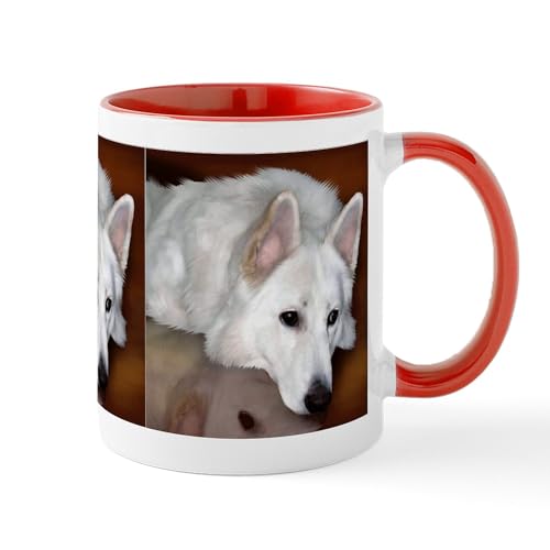 White/Red Inside - White German Shepherd Dog Mug