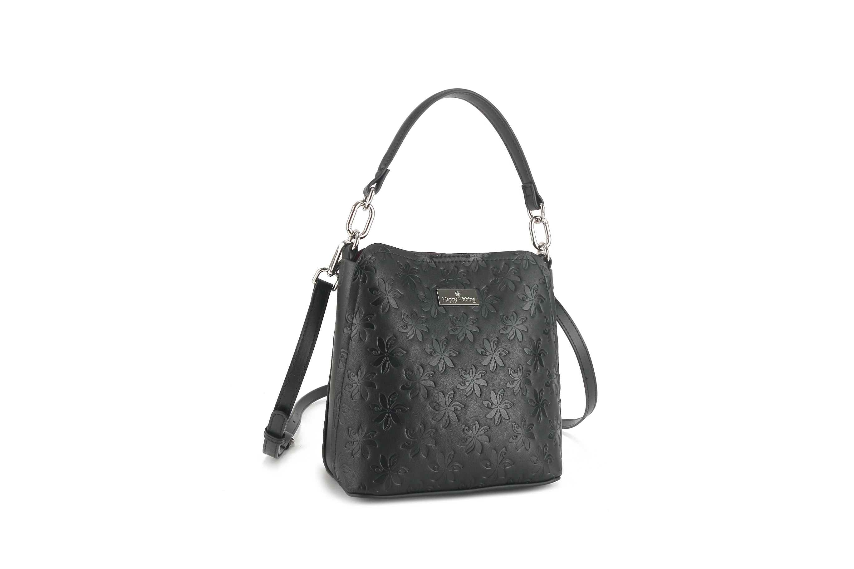 Abby Tiare Embossed Black Crossbody Bag - Stylish Leather Shoulder Purse for Women, Perfect for Work, Travel & Everyday Use