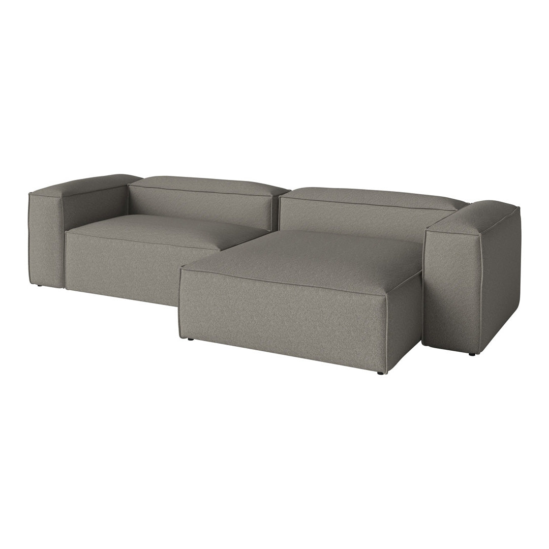 Cosima 2-Seater Sofa with Chaise Lounge - Modern Fabric Sectional Couch for Small Spaces, Living Room & Apartment Furniture (Gray) - Perfect for Relaxing, Entertaining & Small Space Living