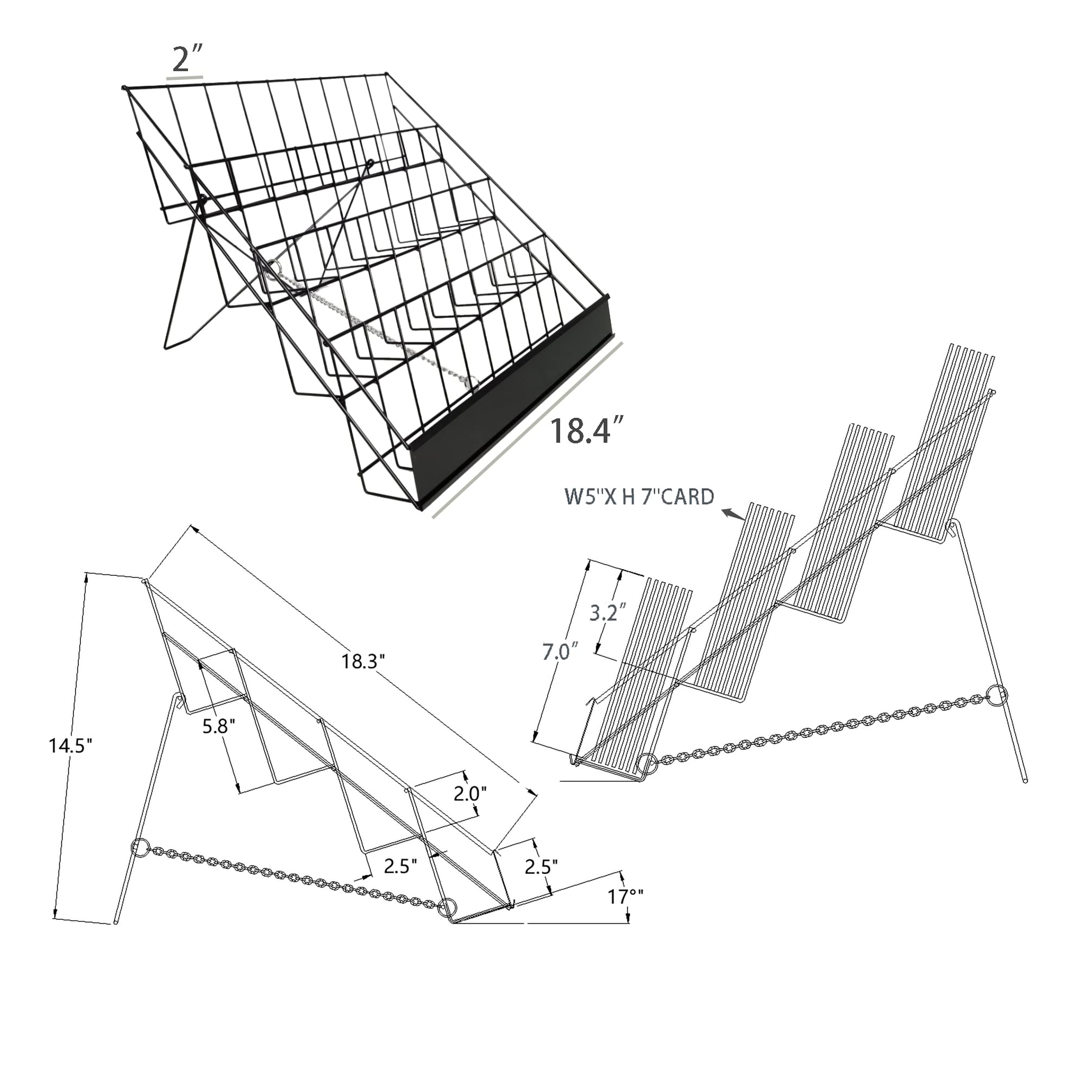 FixtureDisplays® 4-Tier Tabletop Greeting Card Display Rack - 18