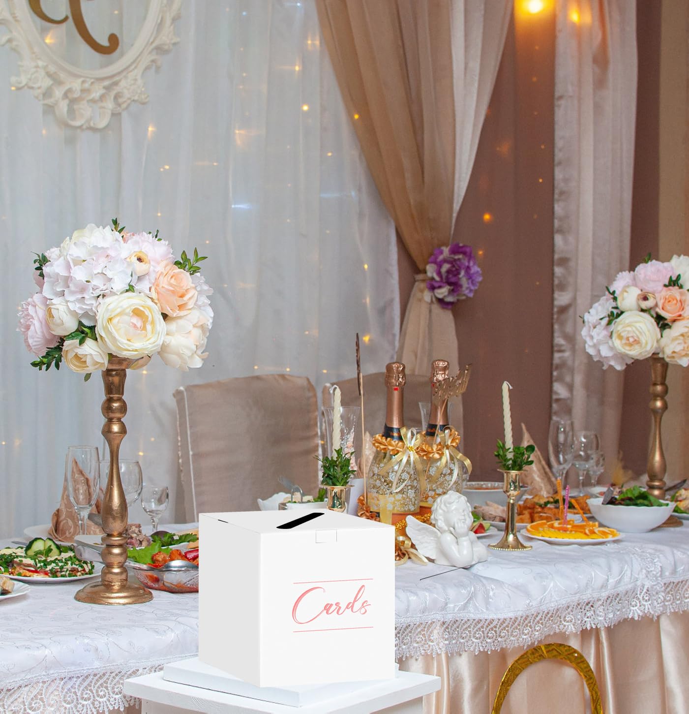 Pink Wedding Card Box - Elegant Money Gift Holder for Parties, Baby Showers & Birthdays | Perfect for Wedding Reception, Bridal Shower & Special Events