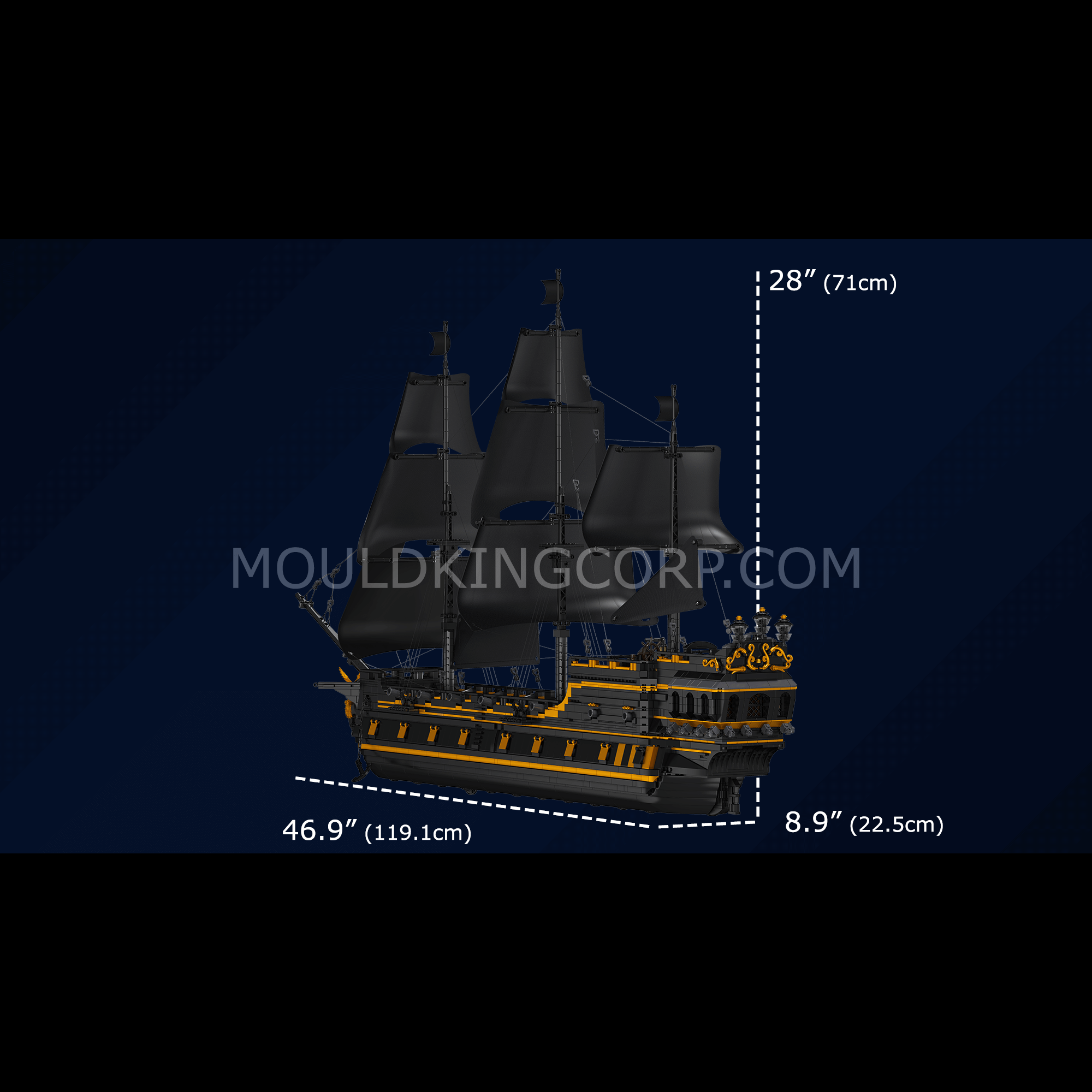 MOULD KING 13186 Black Pirate Ship Building Blocks Set - 4,794 Pieces DIY Model Kit for Adults & Teens | Perfect for Collectors, Home Decor & Creative Gift Ideas
