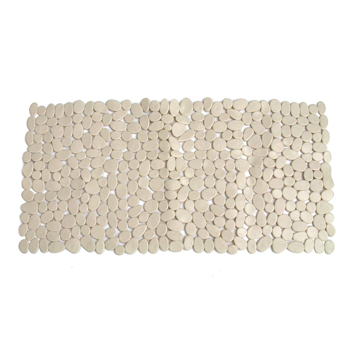 Premium Stone Pattern Non-Slip Bath Mat - Extra Large Size with Strong Suction - White Bathroom Rug for Shower, Tub & Vanity Areas - Water Absorbent & Quick Dry Bath Mat for Safety & Comfort