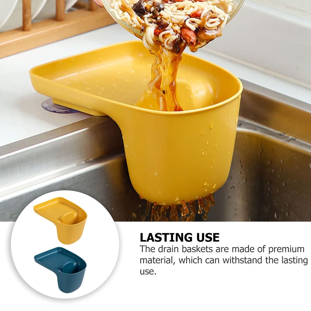 Cabilock 2-Pack Stainless Steel Sink Drainer Basket - Kitchen Sink Drain Rack & Storage Container for Dishes, Utensils, Sponges - Perfect for Draining, Organizing, and Drying in Household & Commercial Kitchens