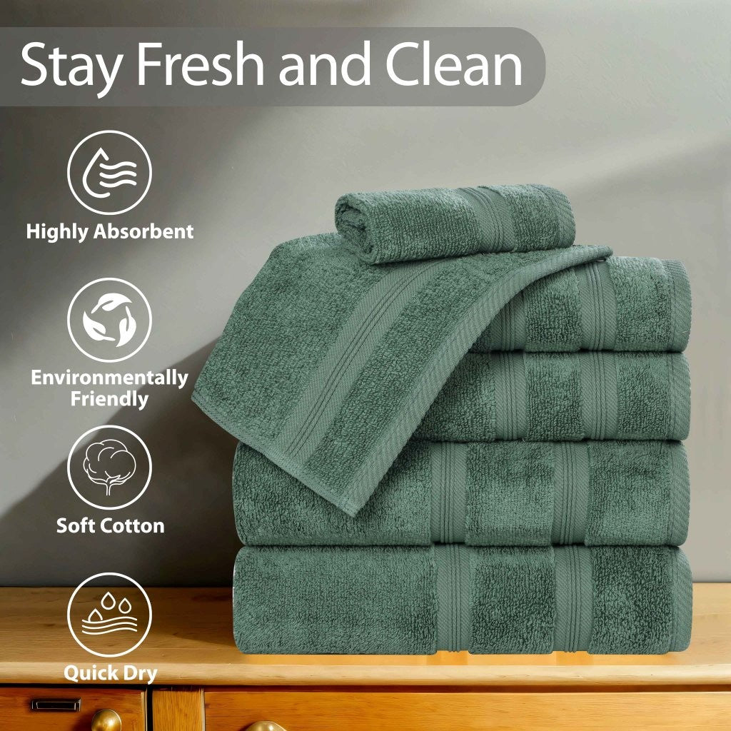 Premium Smart Dry Zero Twist Cotton 9-Piece Towel Set - Ultra Soft & Absorbent Bath Towels, Hand Towels & Washcloths for Spa, Bathroom & Luxury Home Use
