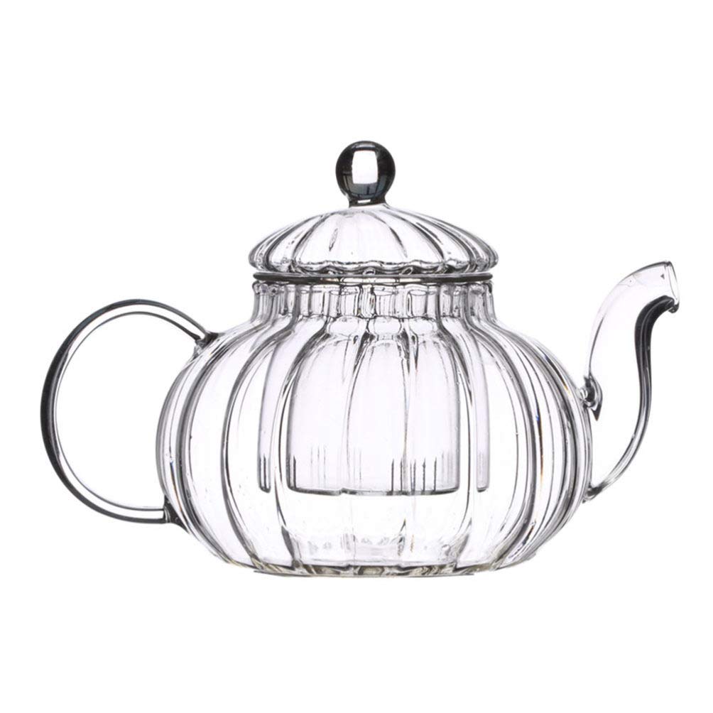 Premium Clear Glass Teapot with Removable Stainless Steel Infuser - Heat-Resistant Borosilicate Glass Kettle for Loose Leaf Tea, Blooming Tea & Herbal Infusions - Perfect for Home, Office & Tea Ceremonies