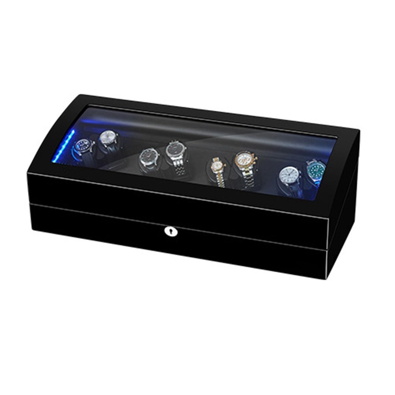 8 Watch Automatic Winder with 9-Slot Storage Display Case - Quiet Mabuchi Motor, LED Lighting & Adjustable Watch Pillows for Men & Women | Perfect for Watch Collections, Jewelry Display & Luxury Home Decor