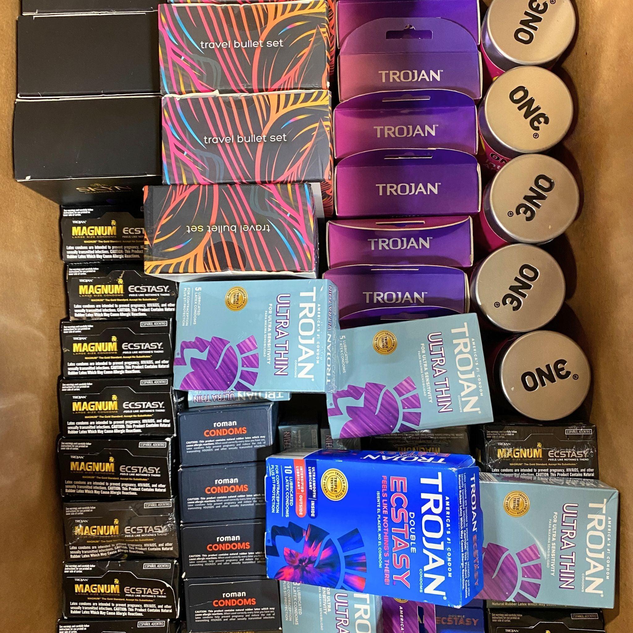 Premium Intimate Mix Bundle - 84 Pcs Condoms, Toys & Endurance Wipes (Roman, Magnum, Plus One, Trojan) for Couples & Adult Play - Perfect for Date Night & Spicing Up Relationships