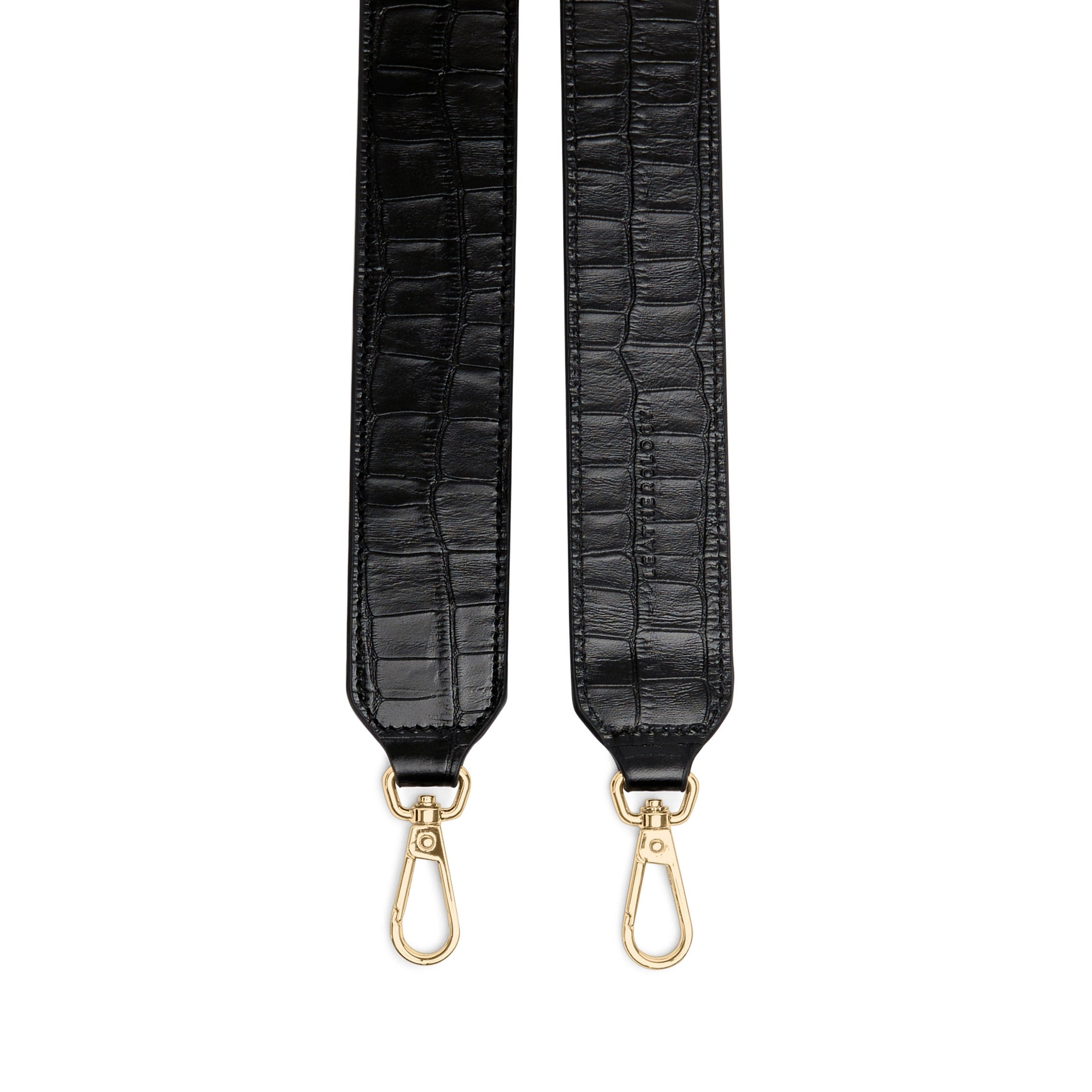 Premium Black Crocodile Guitar Short Crossbody Strap - Comfortable & Adjustable for Acoustic & Electric Guitars - Perfect for Performances, Practice & Travel