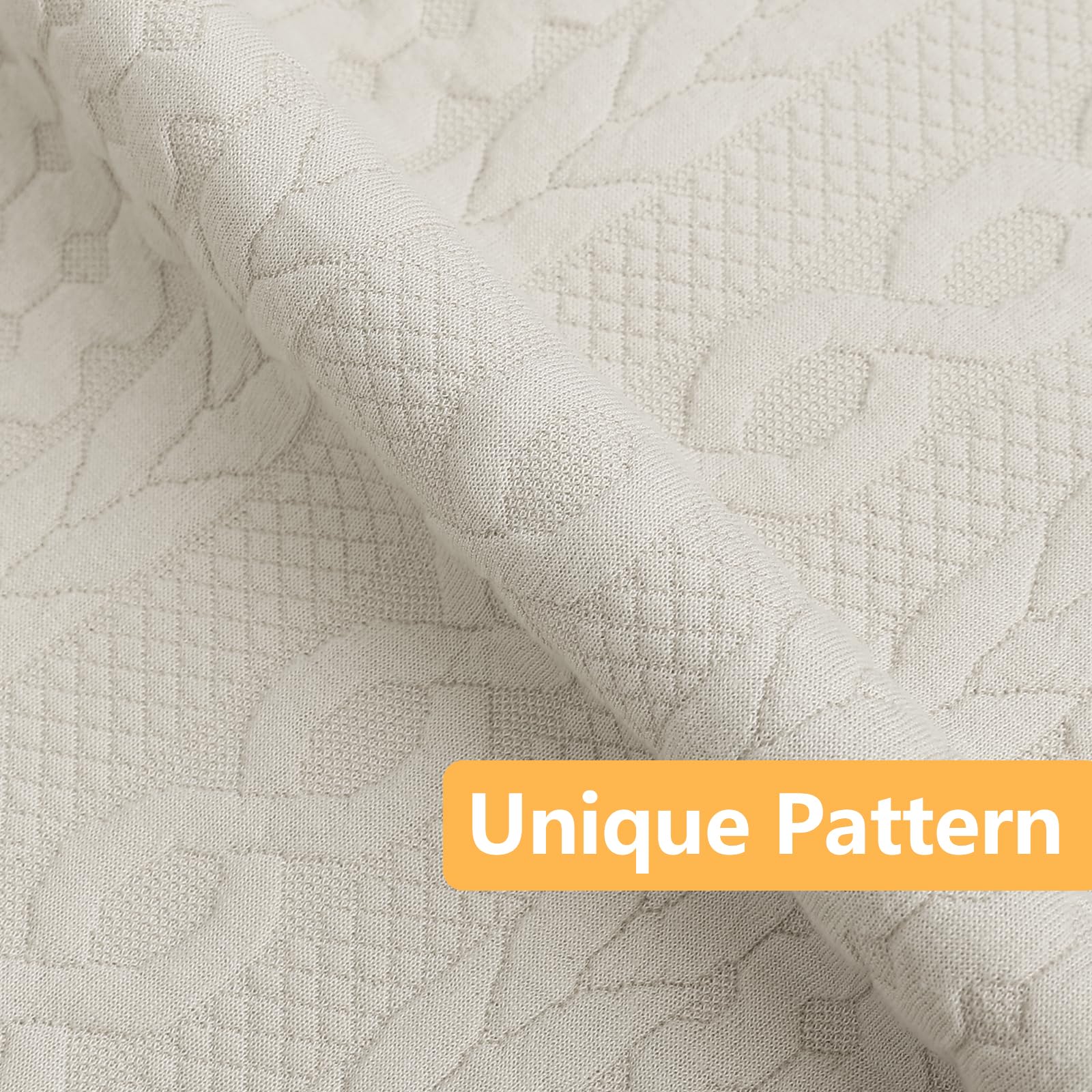 Cikary 26x26 Decorative Throw Pillow Covers Set of 2 - Soft Stretchy Embossed Couch Pillow Covers with Raised Twisted Rope Pattern for Sofa, Bed, Living Room - Beige Home Decor Accent