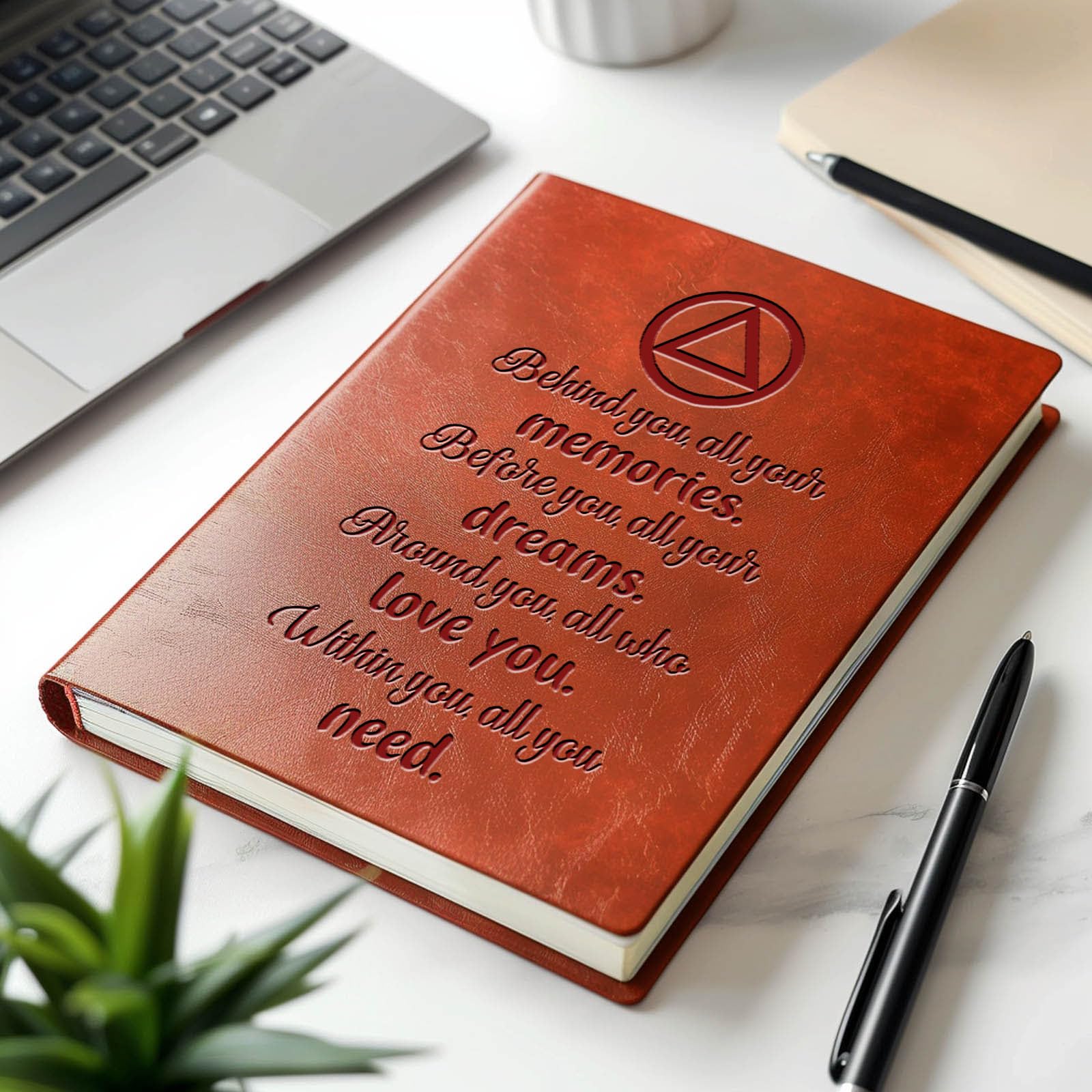 AA & NA Sobriety Leather Notebook - Addiction Recovery Journal for Men & Women - Thoughtful Birthday & New Beginnings Gift - Motivational Sobriety Gift for Friends - Perfect for 12-Step Meetings & Personal Reflection