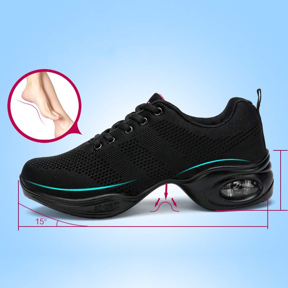 Women's Mesh Split Sole Jazz Dance Sneakers - Breathable Lace-Up Ballroom & Fitness Shoes for Ladies | Perfect for Latin, Salsa, Ballet & Dance Classes