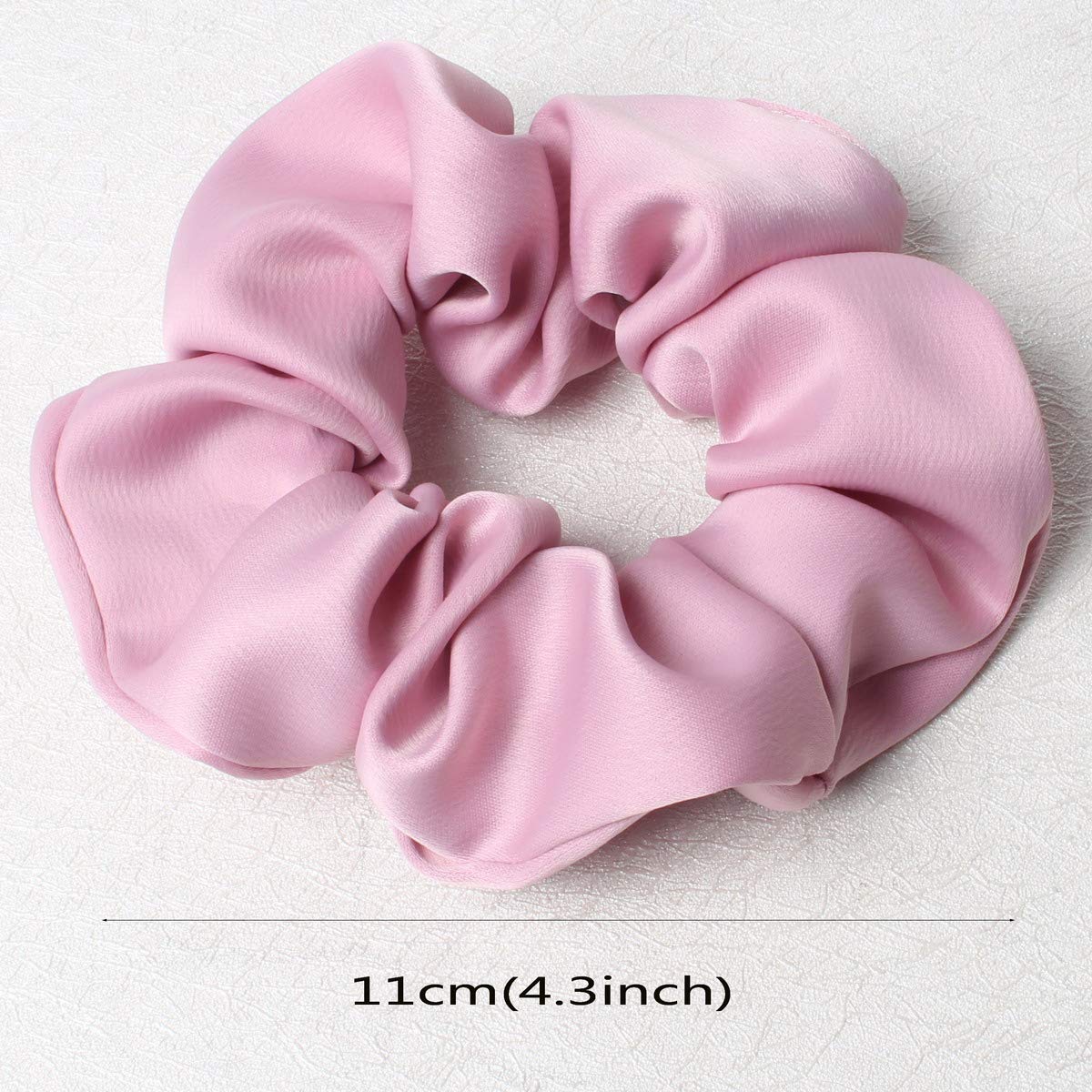 Luxury Satin Hair Scrunchies for Women - 6 Pack Soft Elastic Hair Ties for Girls (Pink) - Gentle Ponytail Holders & Hair Accessories for Daily Use, Workout, Party or Wedding Hairstyles