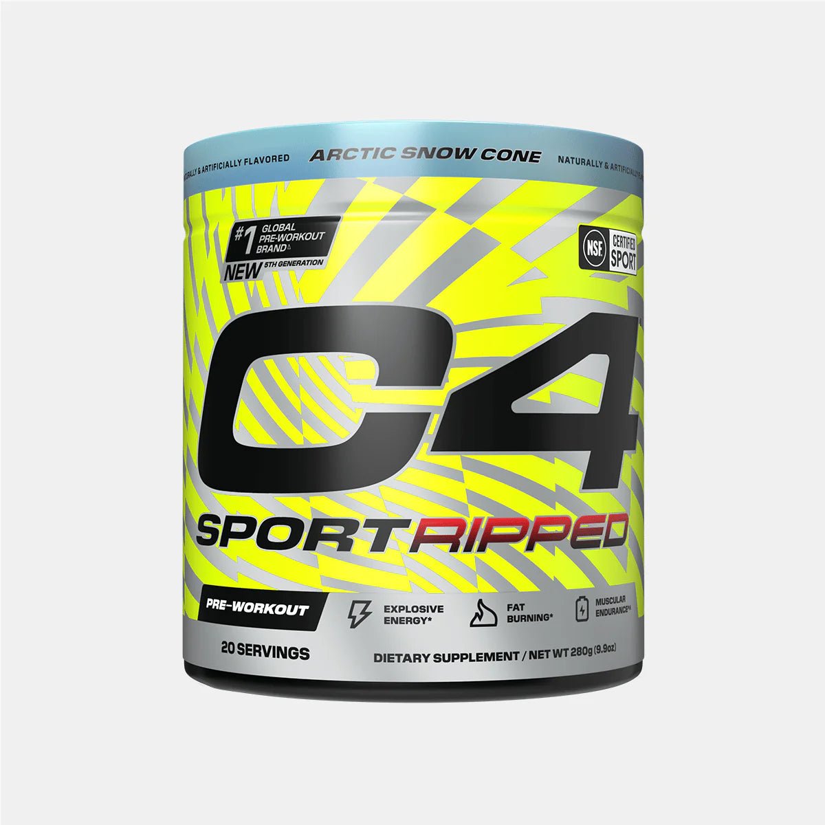 C4 Sport Ripped Pre Workout Powder - Fat Burning & Energy Booster Supplement for Men & Women - Best for Gym, Weight Loss & Fitness Training - Ideal Pre-Workout Drink for Bodybuilding & Cardio