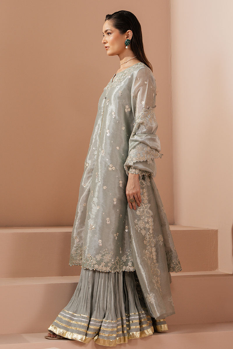 Elegant MINT AURA 4-Piece Embroidered Silk Suit Set for Women | Luxury Formal Wear | Perfect for Weddings, Parties & Special Occasions