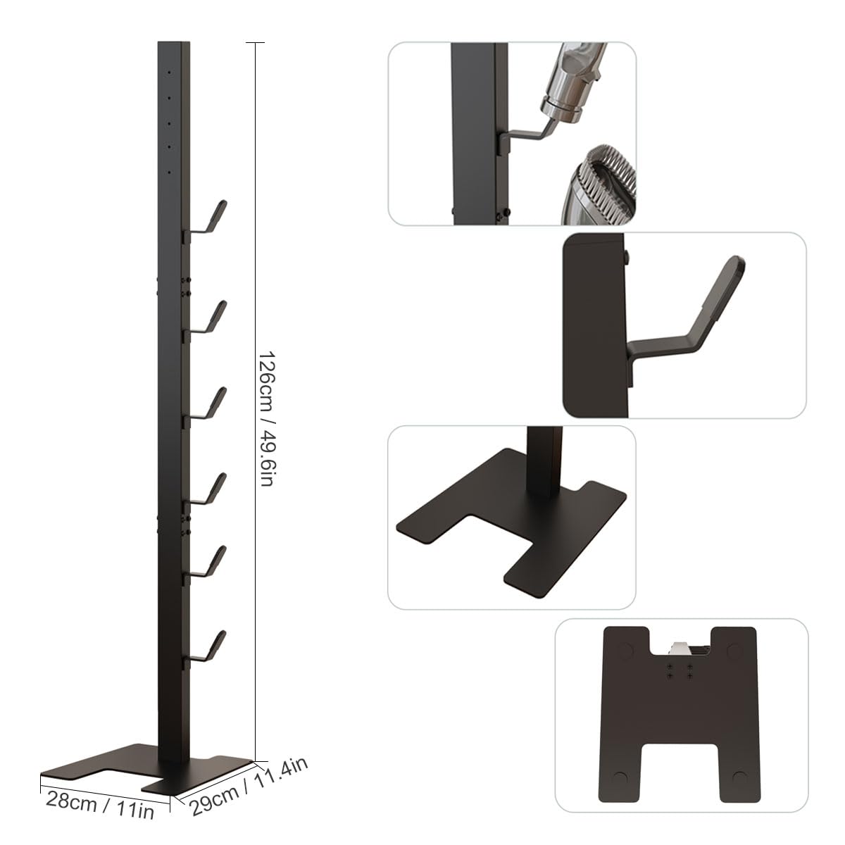 Dyson Vacuum Stand Storage Dock Holder - Compatible with V15, V11, V10, V8, V7, V6 Cordless Vacuum Cleaners & Accessories | Wall Mount Organizer for Home Cleaning Tools