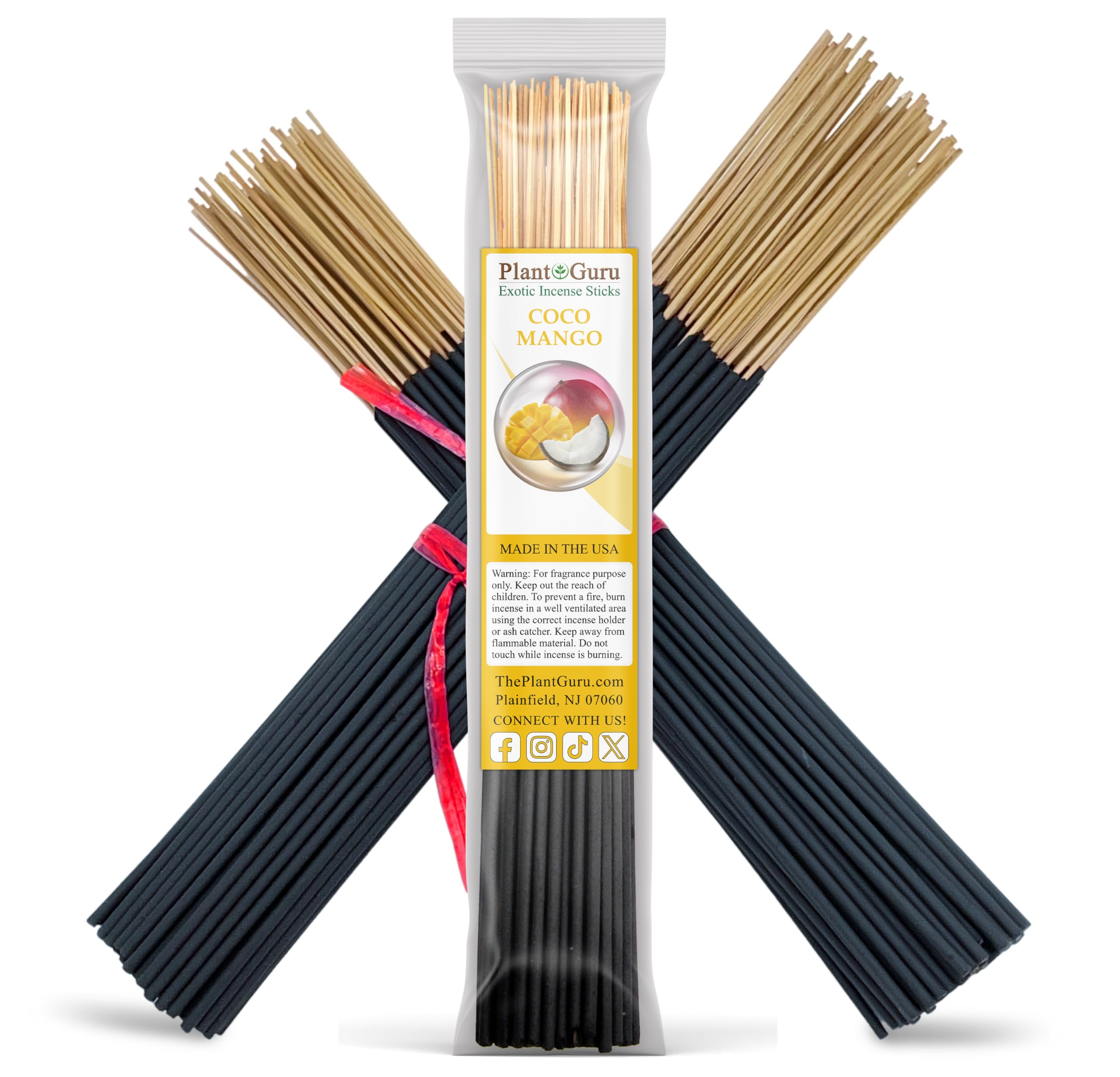 Premium Coco Mango Scented Incense Sticks - 11 Inch Long Burning (45-60 Minutes) - 85-100 Sticks per Bundle - Relaxing Aroma for Meditation, Yoga & Home Fragrance