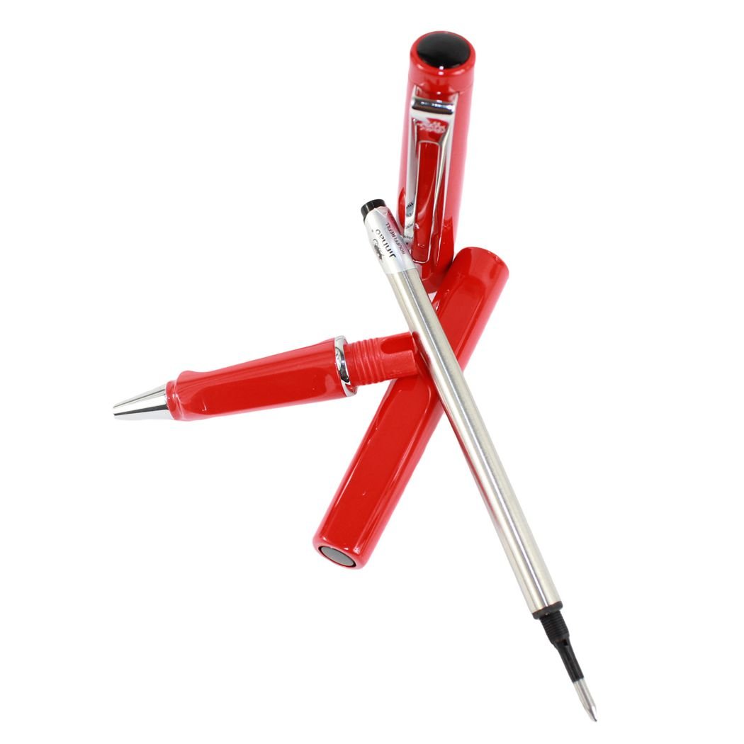 Gullor Lightweight Rollerball Pen with Spiral Refill - Smooth Writing Red Ink Pen for Office, School & Journaling - Perfect Gift for Students & Professionals