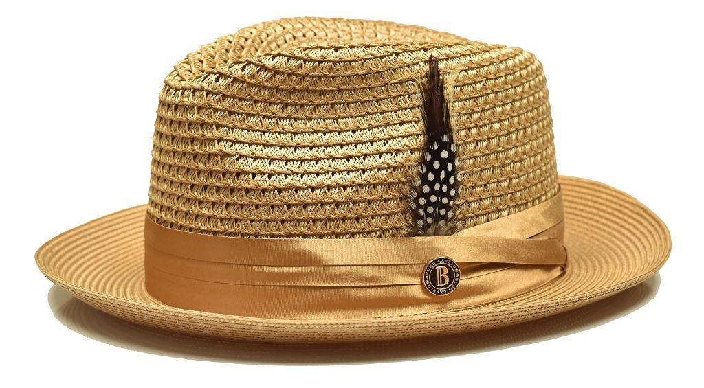 Stylish Caramel Fedora Braided Straw Sun Hat for Women - Summer Beach Vacation, Garden Party & Outdoor Fashion Accessory