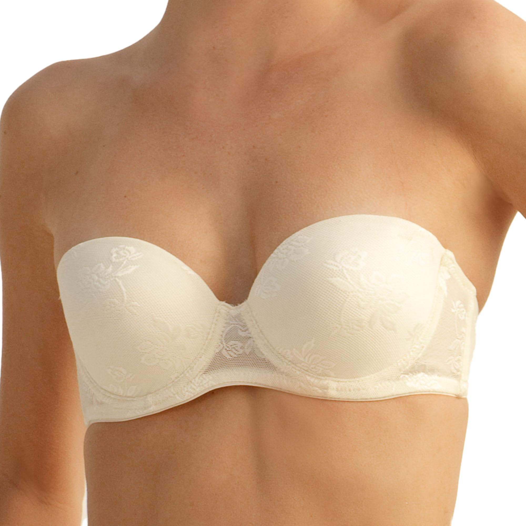 The Little Bra Company Women's Petite Sascha Strapless Lace Bra - Comfortable Support for Small Busts | Perfect for Weddings, Evening Wear & Special Occasions