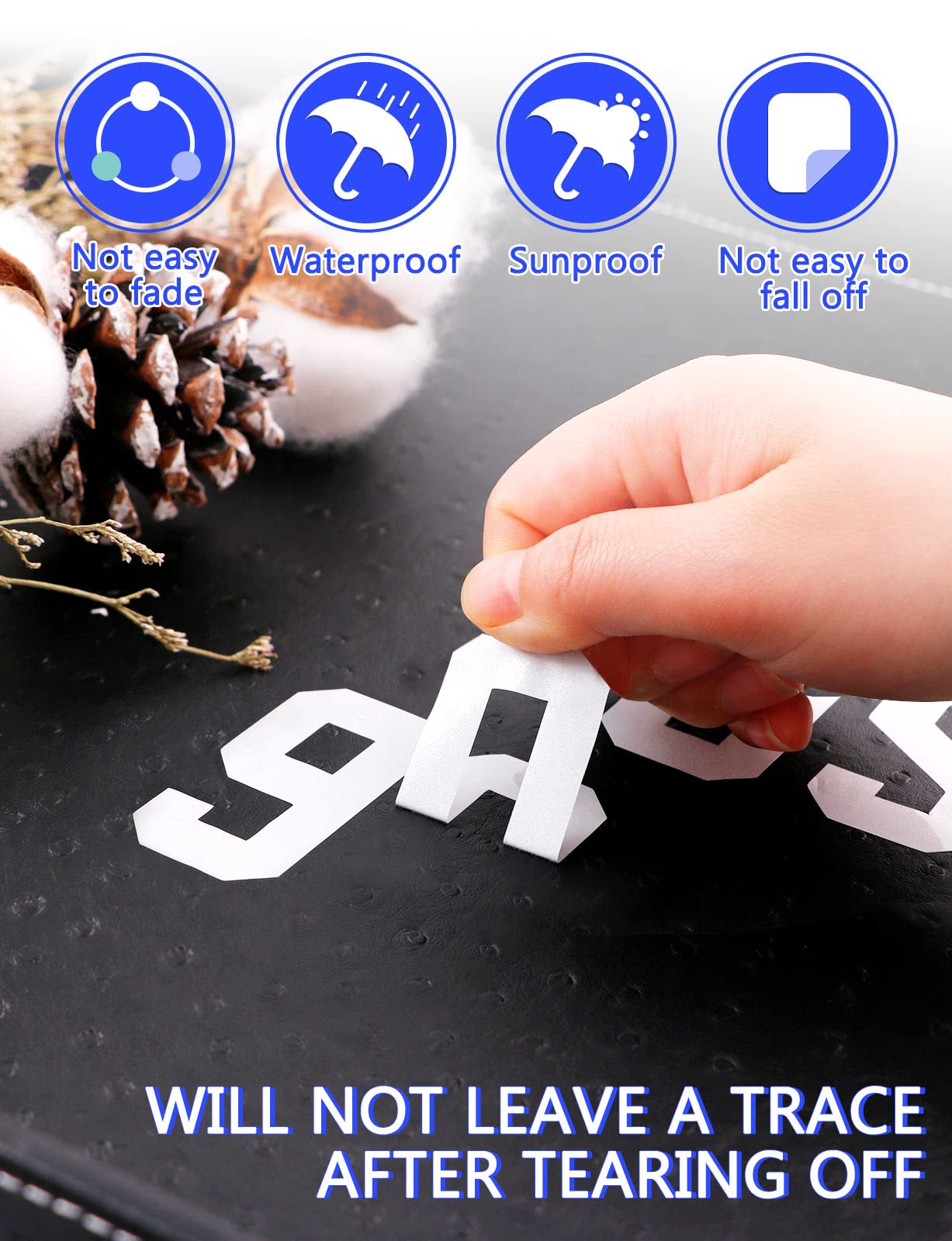 Seloom Reflective Mailbox Numbers & Letters Stickers - 148 PCS Waterproof Decals for House Address (Indoor/Outdoor Use)