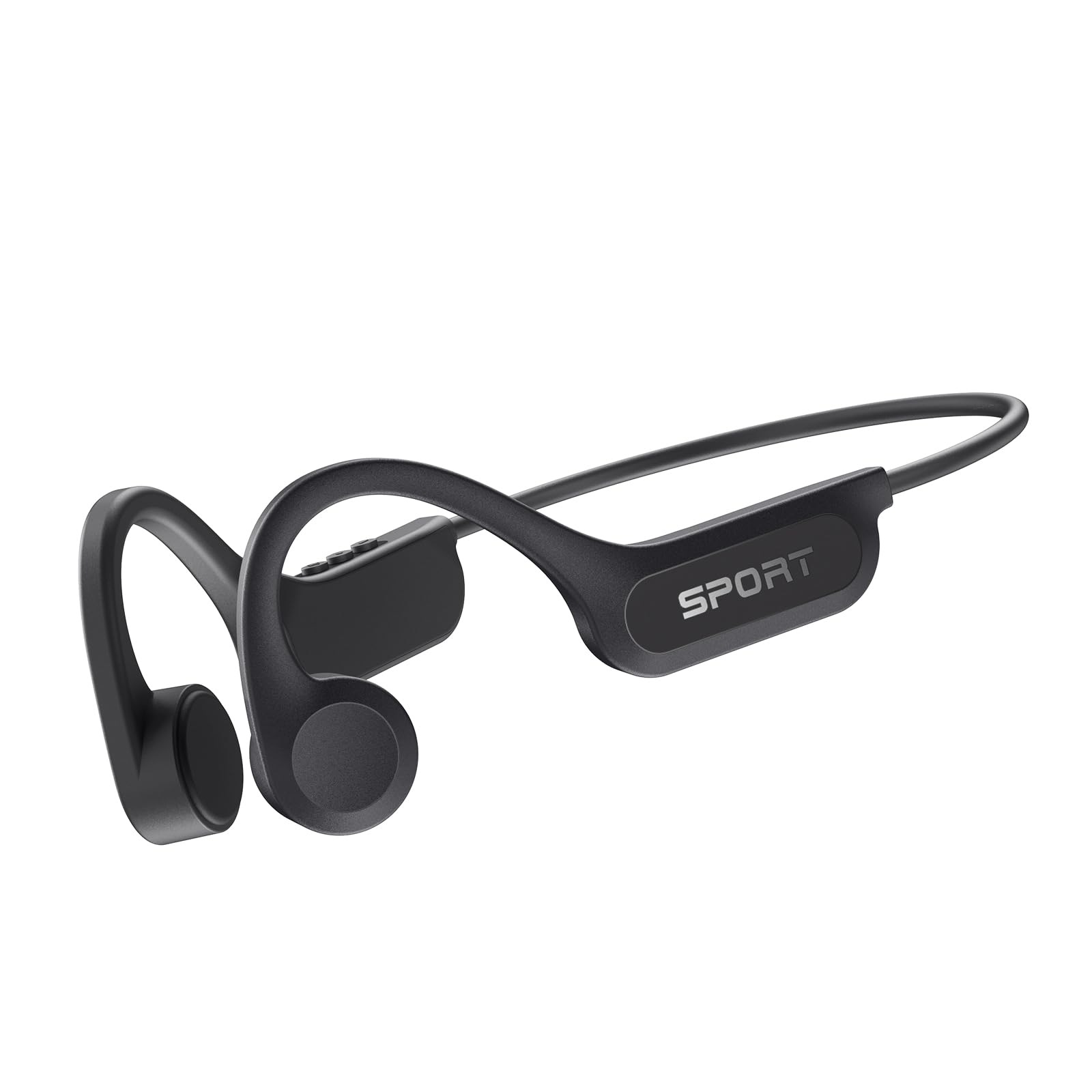 Bluetooth 5.3 Bone Conduction Headphones - Open Ear Wireless Headphones with Mic, 8H Playtime, IP56 Sweatproof for Running, Cycling, Workout & Outdoor Sports (Black) - Perfect for Gym, Hiking & Active Lifestyle
